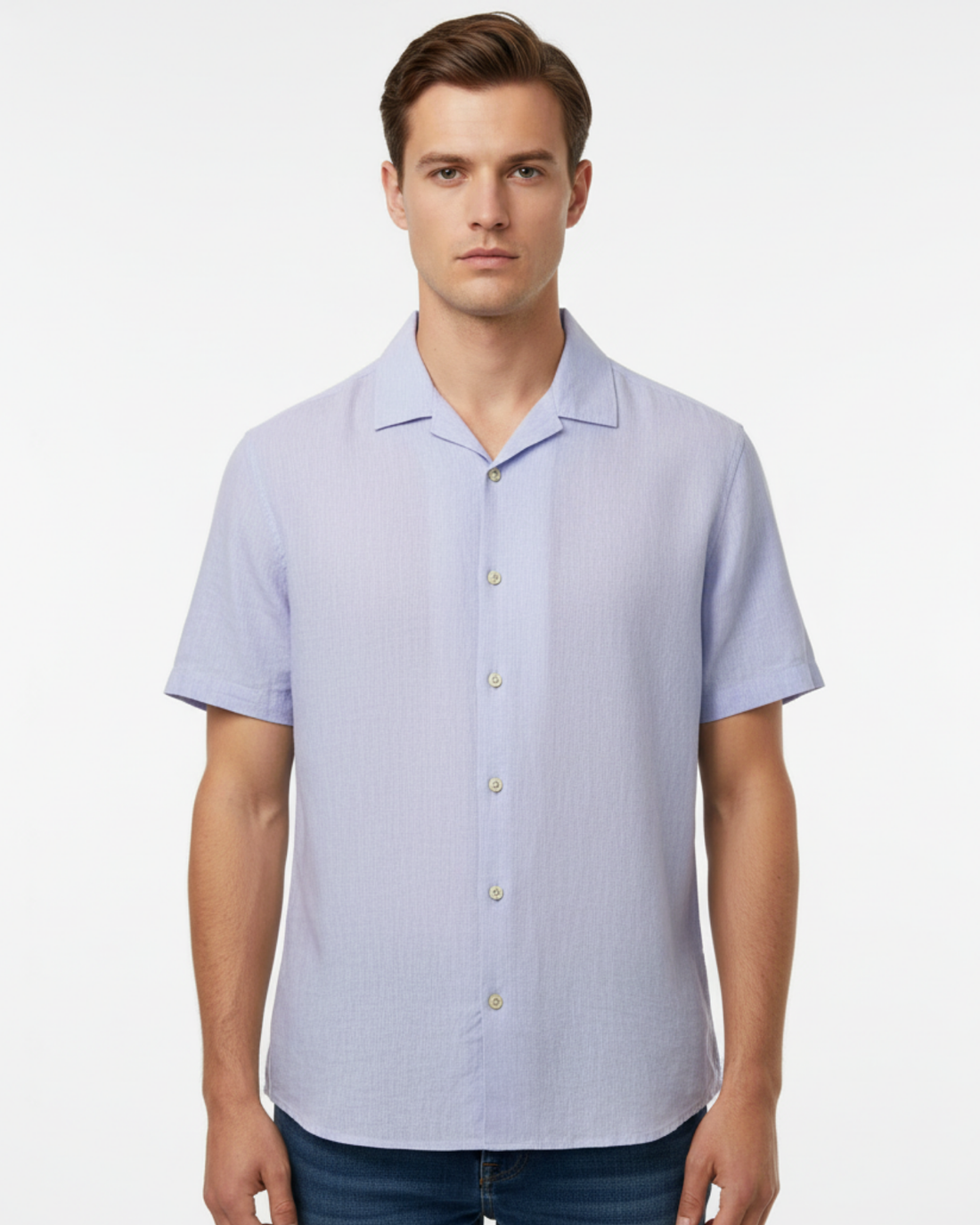 LINEN SHORT SLEEVE PLAIN SHIRTS