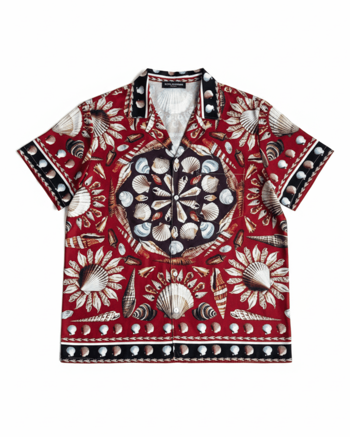 PRINTED SHORT SLEEVE SHIRT - RED