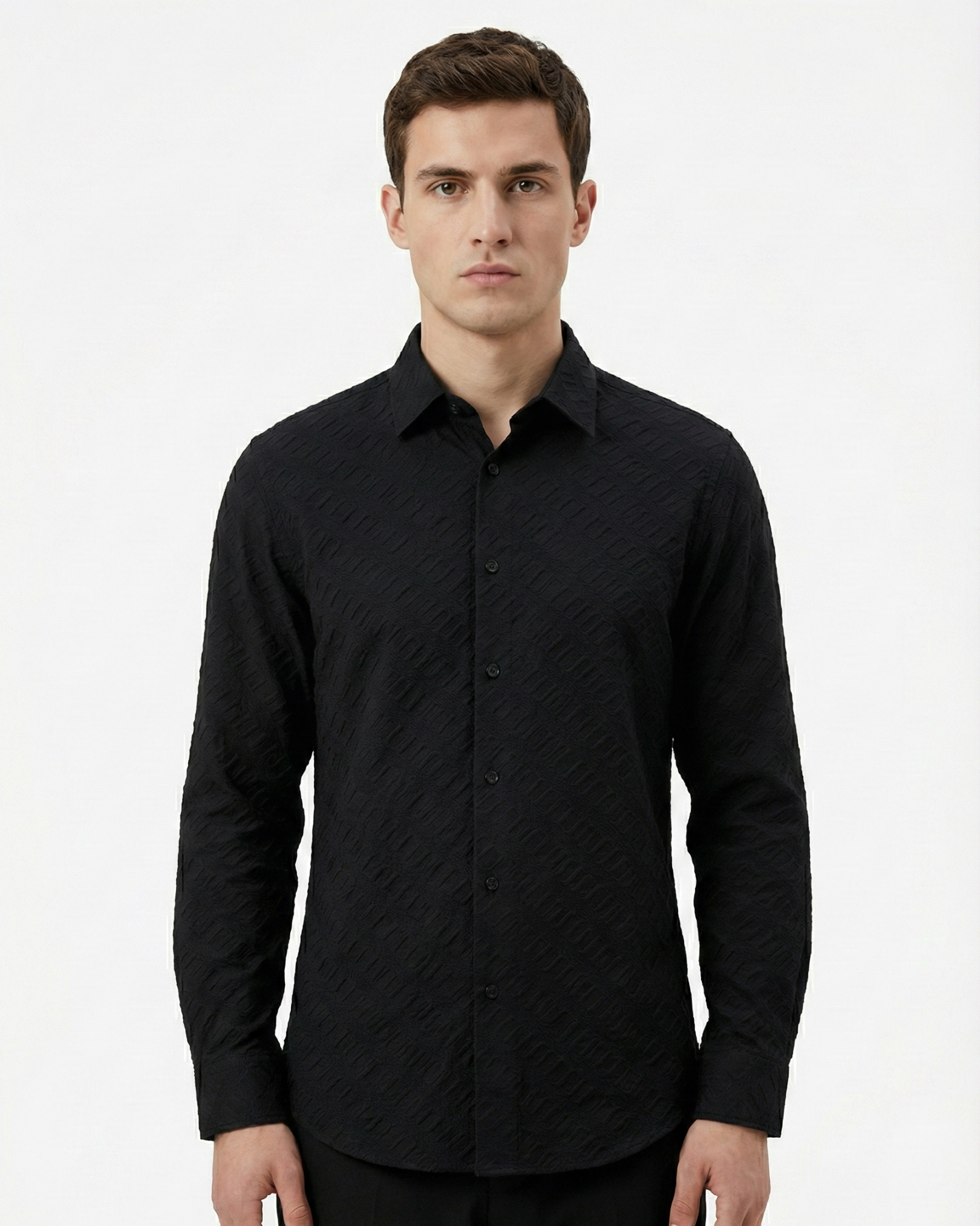 LUXURY JACQUARD FABRIC LS SHIRT