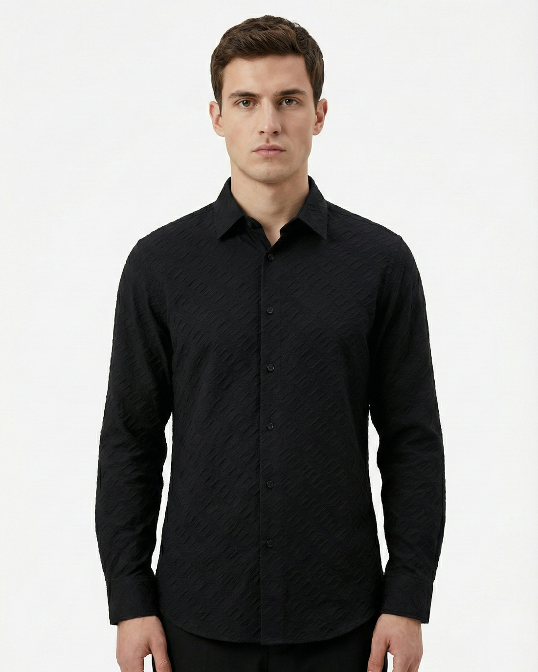 LUXURY JACQUARD FABRIC LS SHIRT