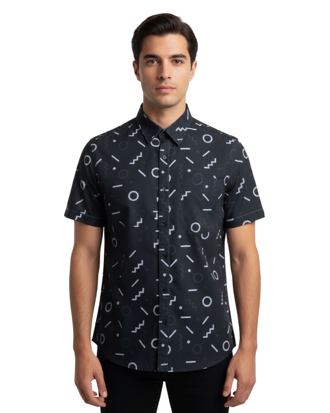 Stalio Print Shirt - Black 01