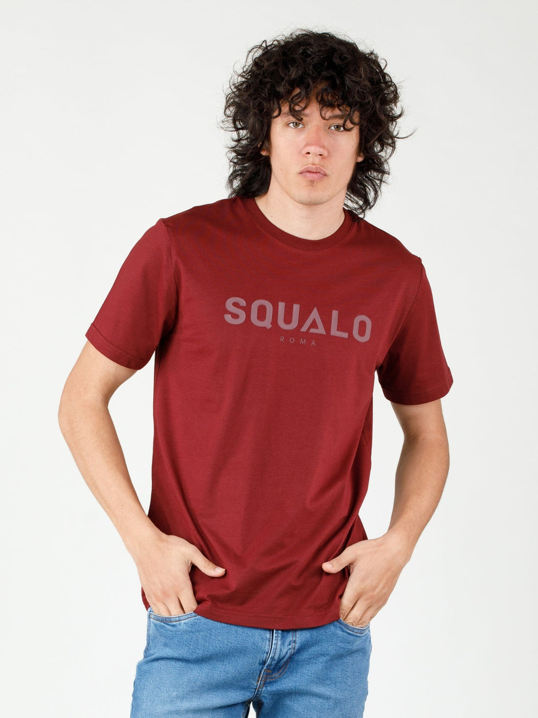 Squalo Relaxed Tee - Maroon