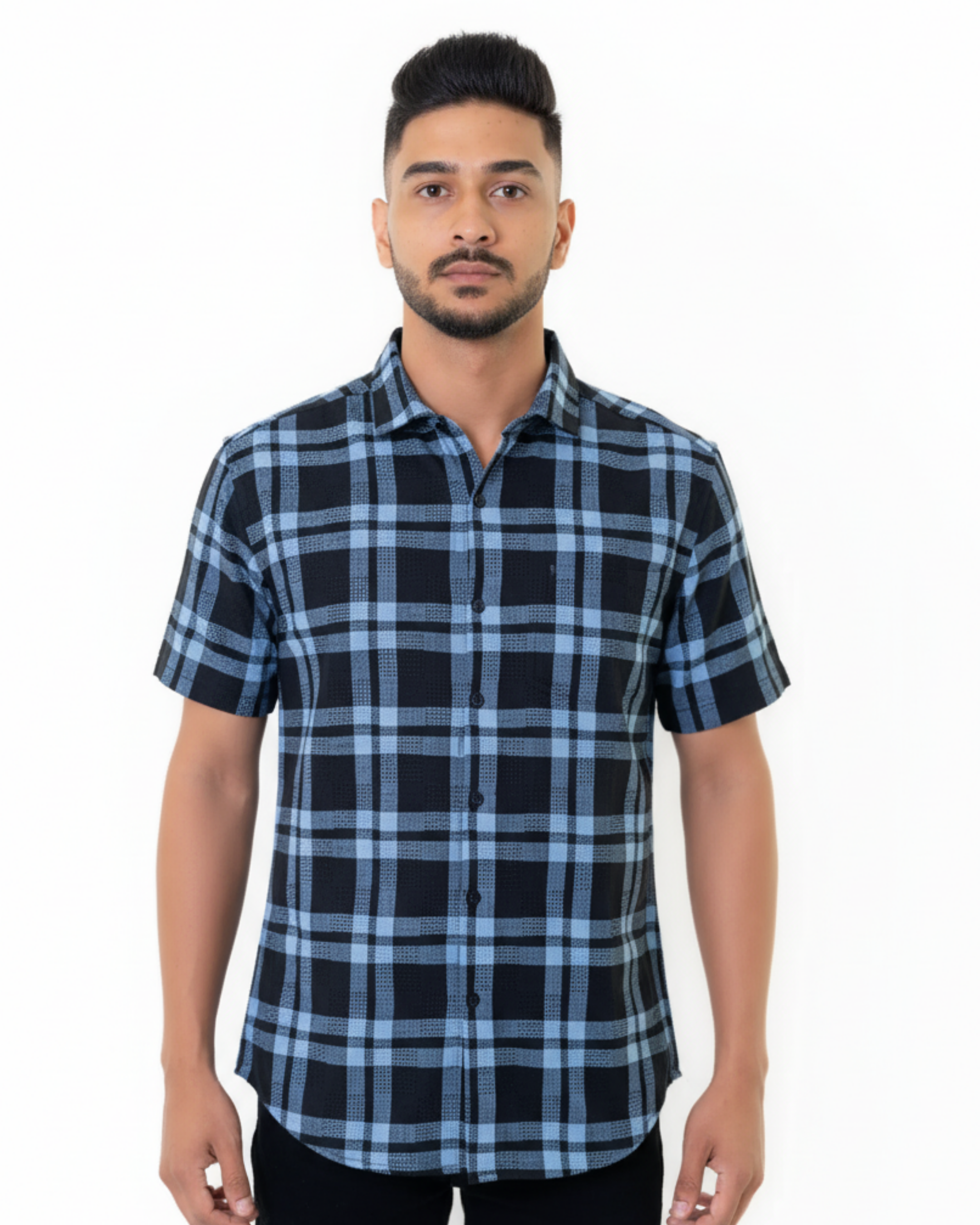 KNIT WEAVE CHECK SHIRTS
