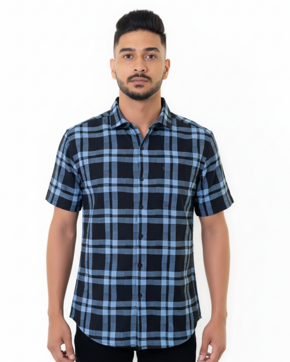 KNIT WEAVE CHECK SHIRTS
