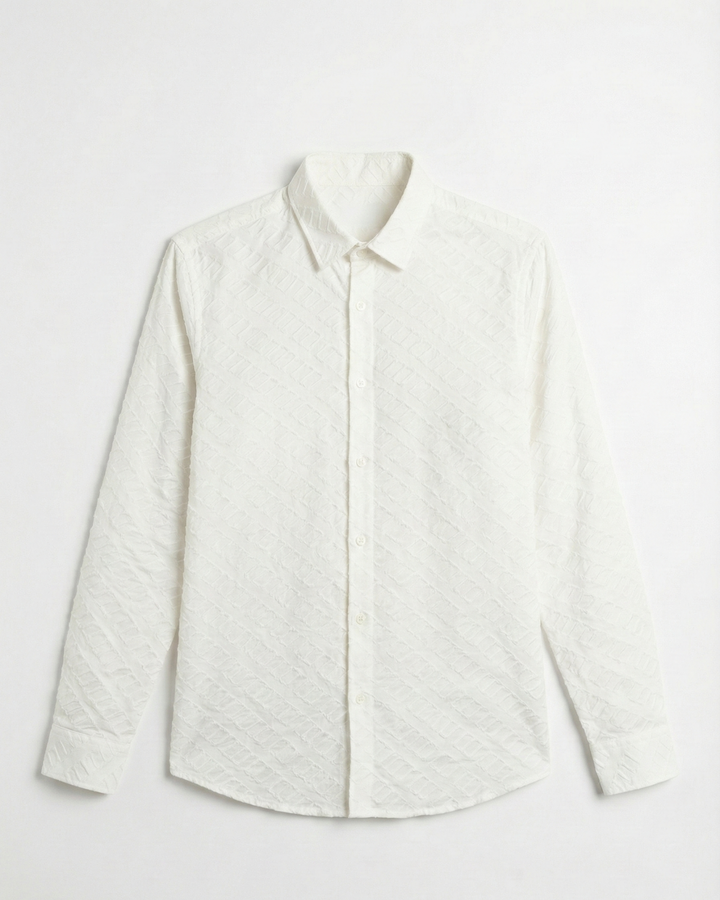 LUXURY JACQUARD FABRIC LS SHIRT