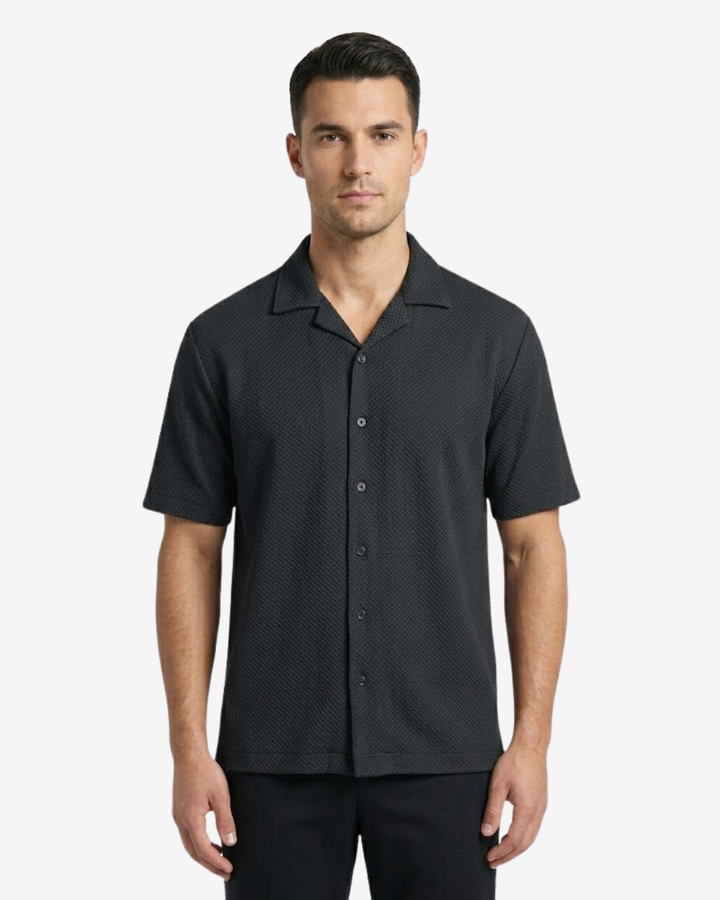 CUBAN COLLAR SHORT SLEEVE SHIRT