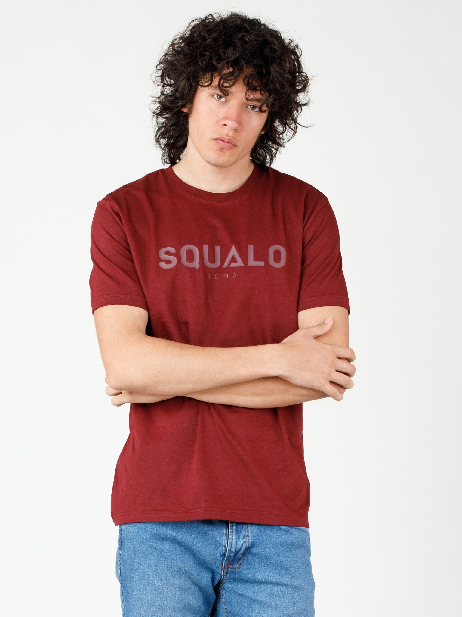 Squalo Relaxed Tee - Maroon