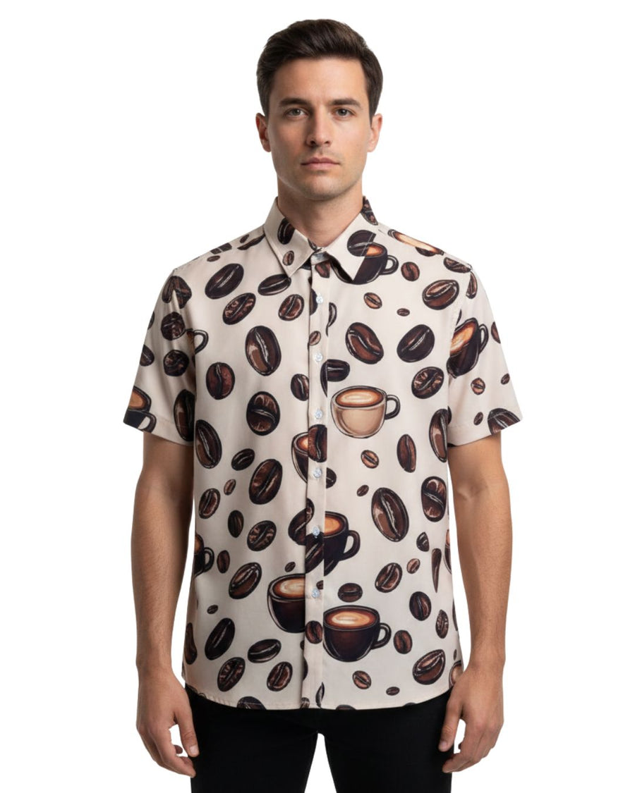 Stalio Print Shirt - Coffee