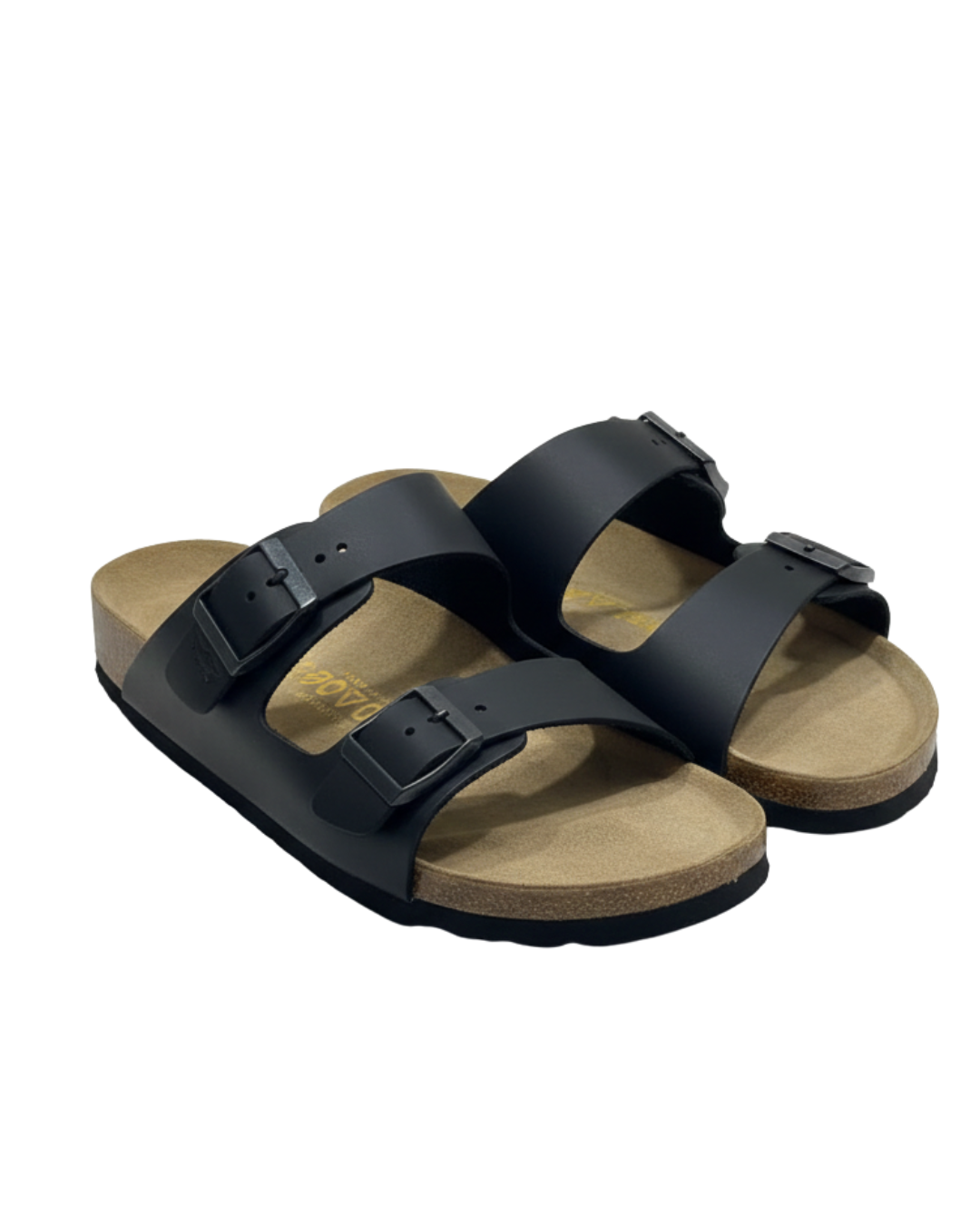 AMALFI SQUALO DOUBLE STRAP OILED LEATHER SANDAL 2.0 - BLACK