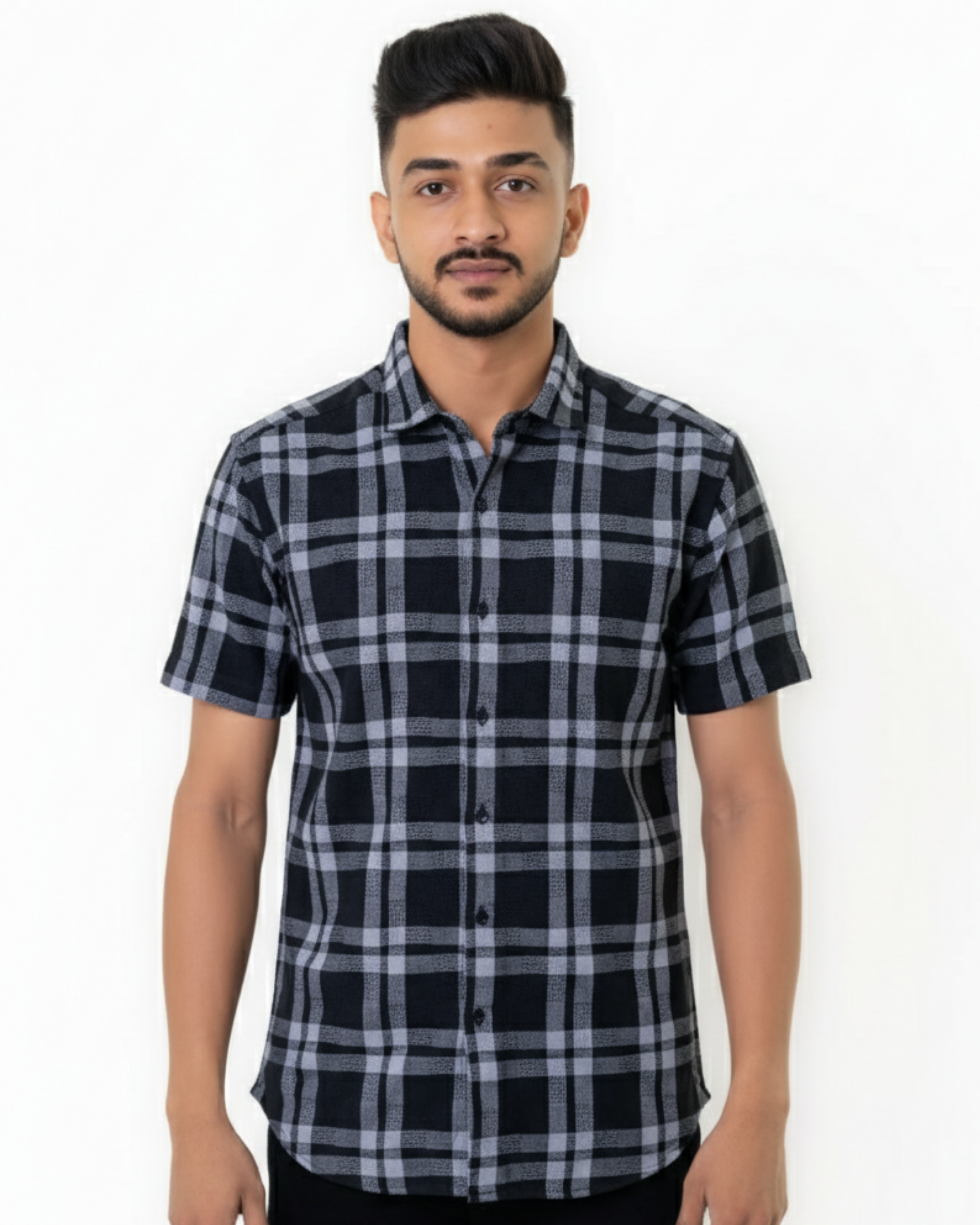 KNIT WEAVE CHECK SHIRTS