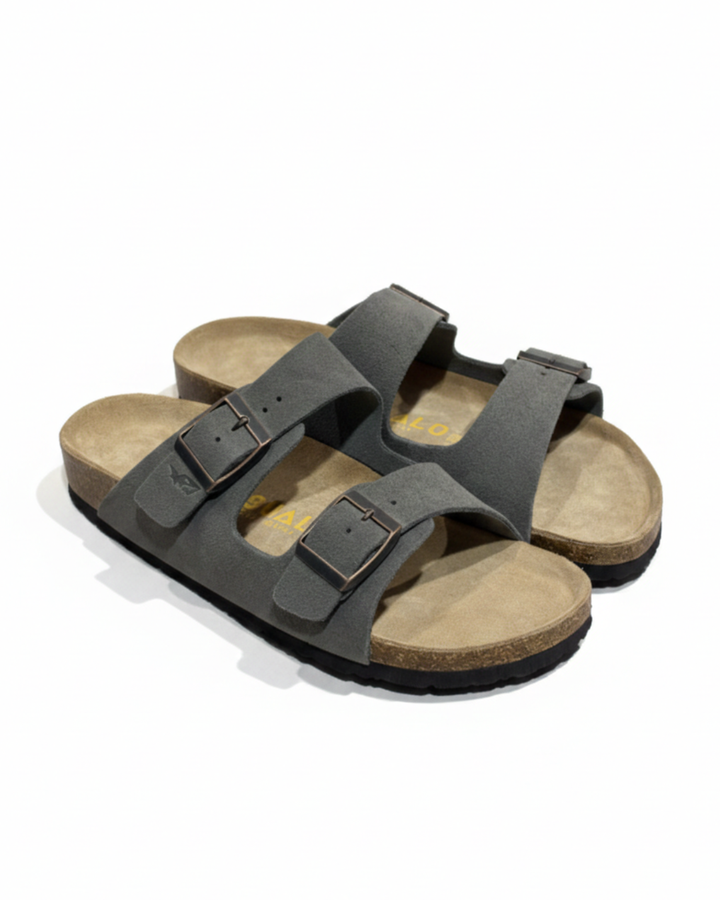 AMALFI DOUBLE STRAP SUEDE LEATHER SANDAL 2.0 - GREY