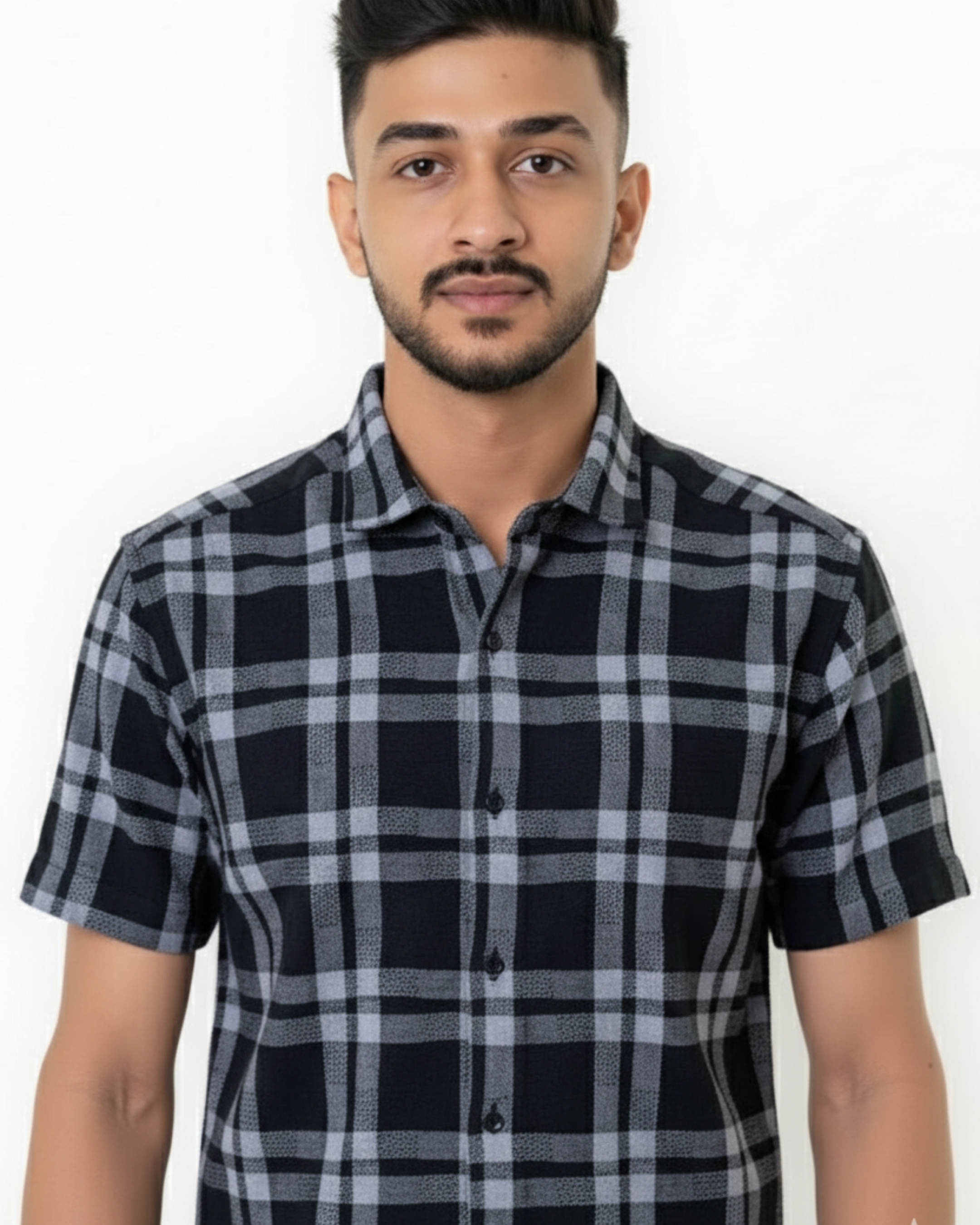 KNIT WEAVE CHECK SHIRTS