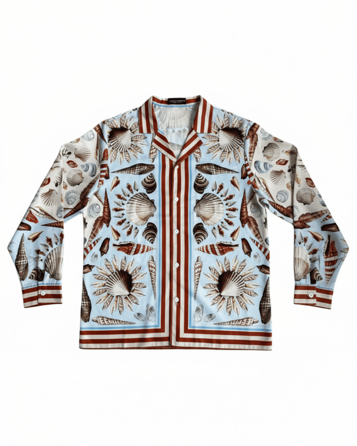 PRINTED LONG SLEEVE SHIRT - ORANGE