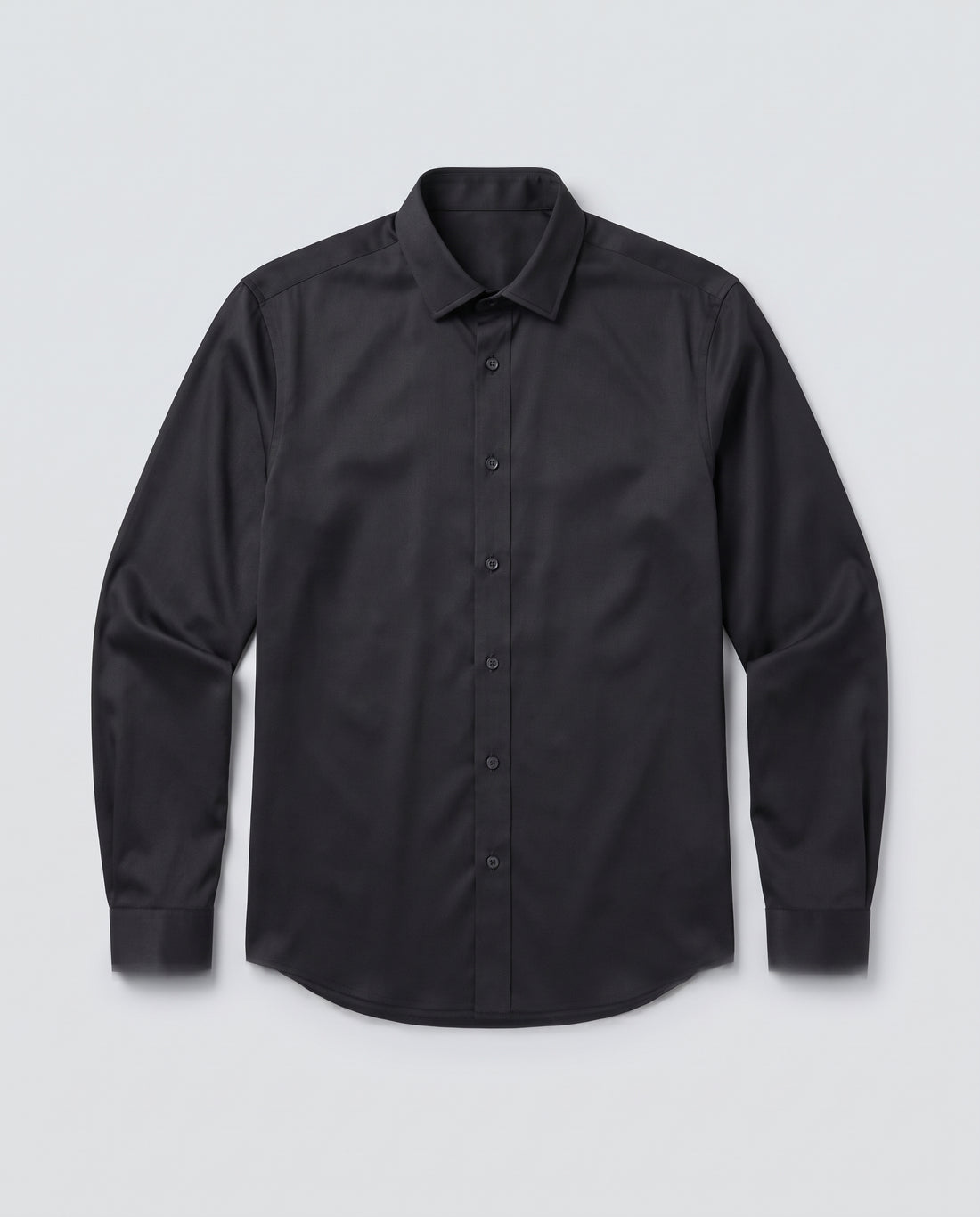 Black Non-Iron Bamboo Satin Shirt