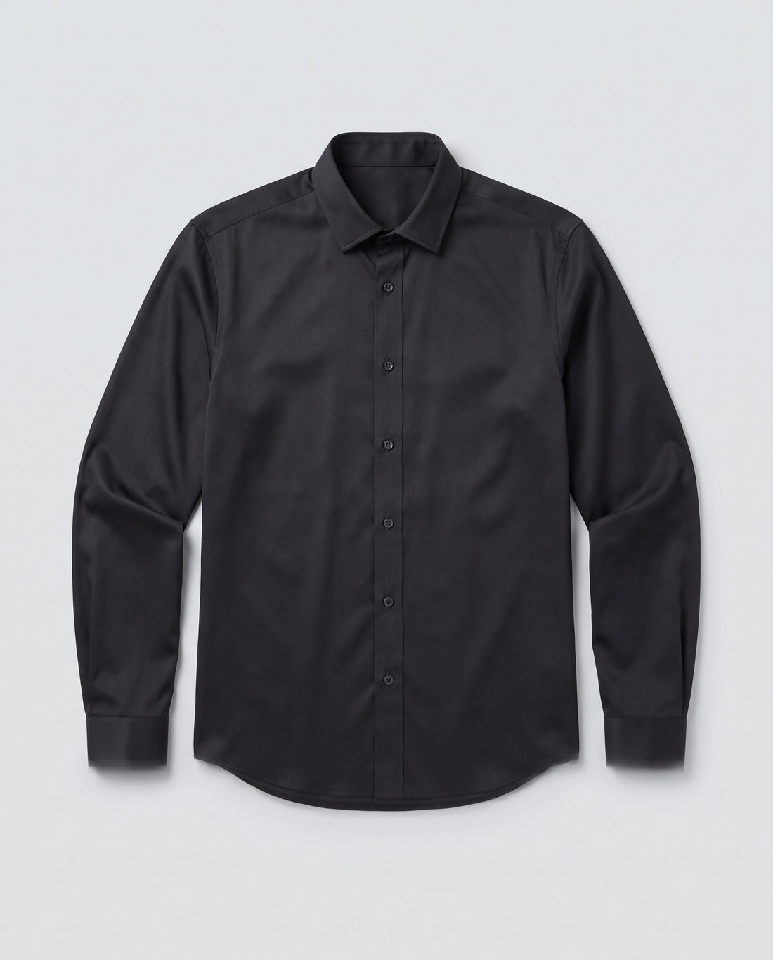 Black Non-Iron Bamboo Satin Shirt