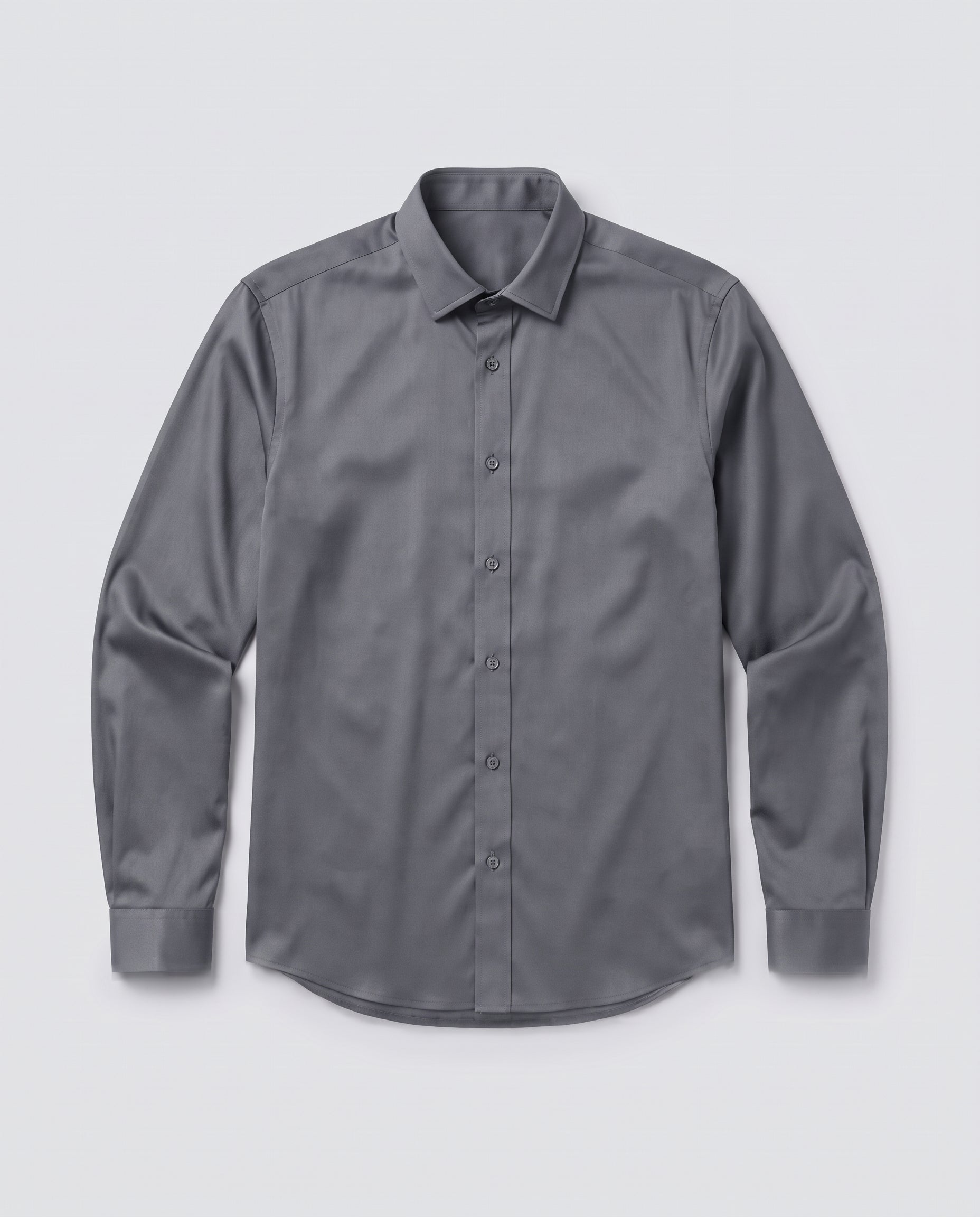 Grey Non-Iron Bamboo Satin Shirt