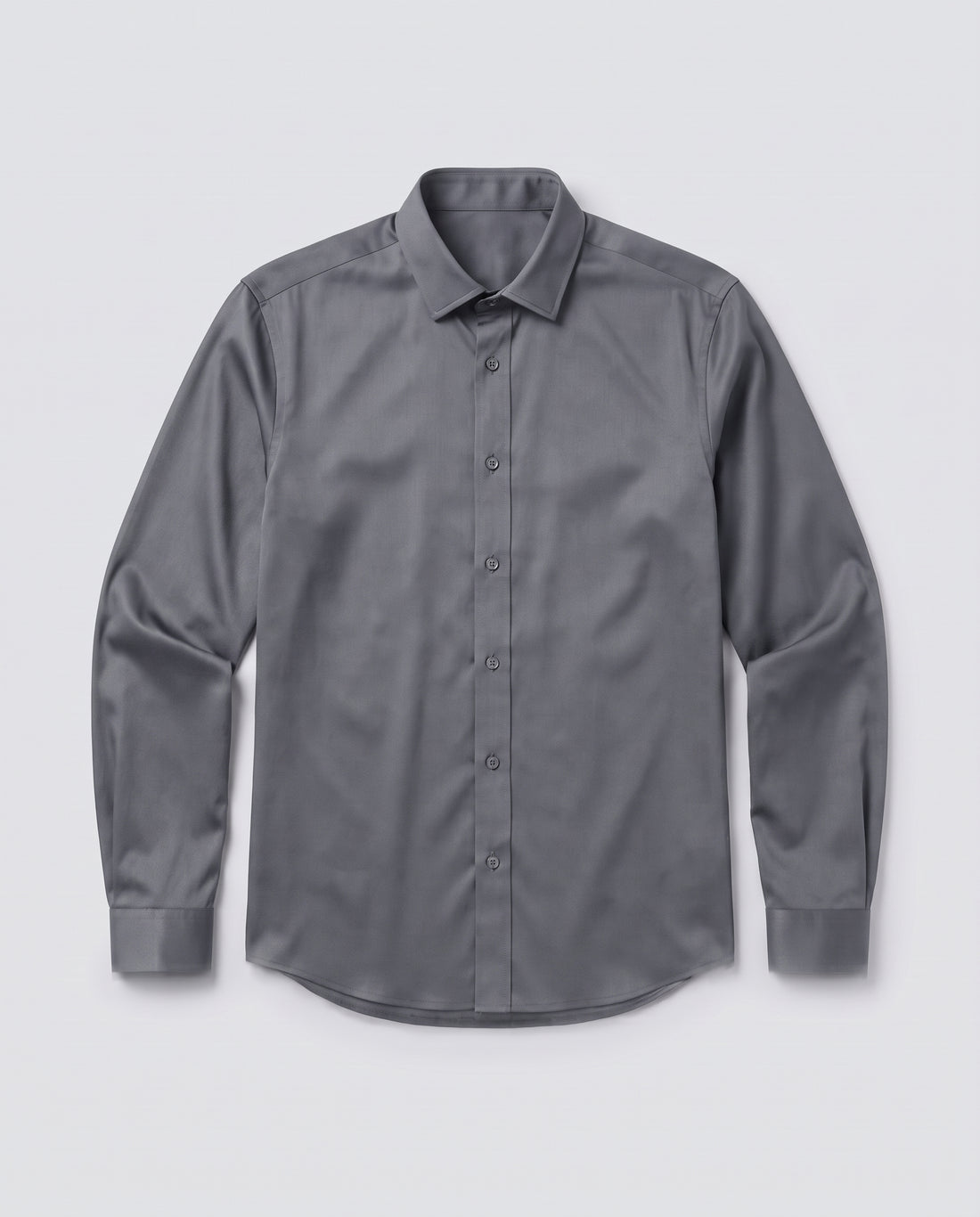 Grey Non-Iron Bamboo Satin Shirt