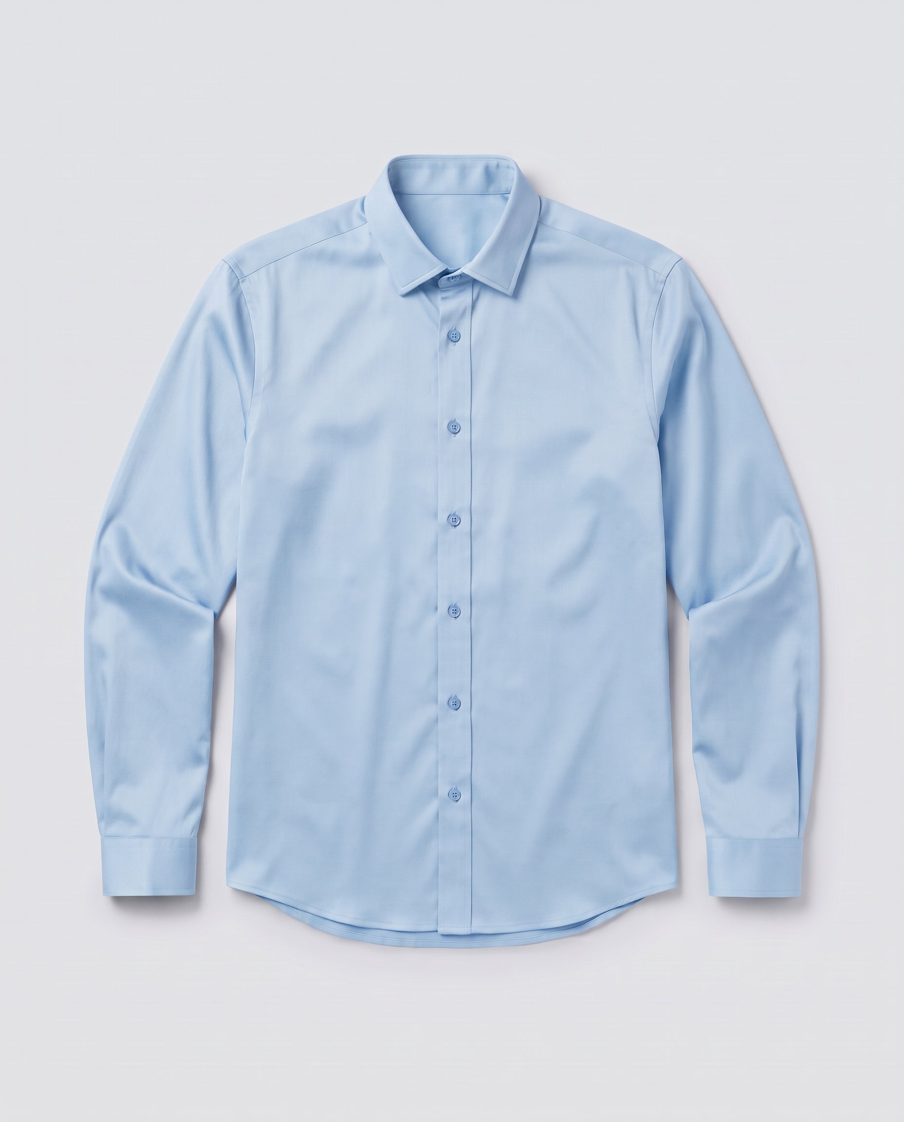Light Blue Non-Iron Bamboo Satin Shirt