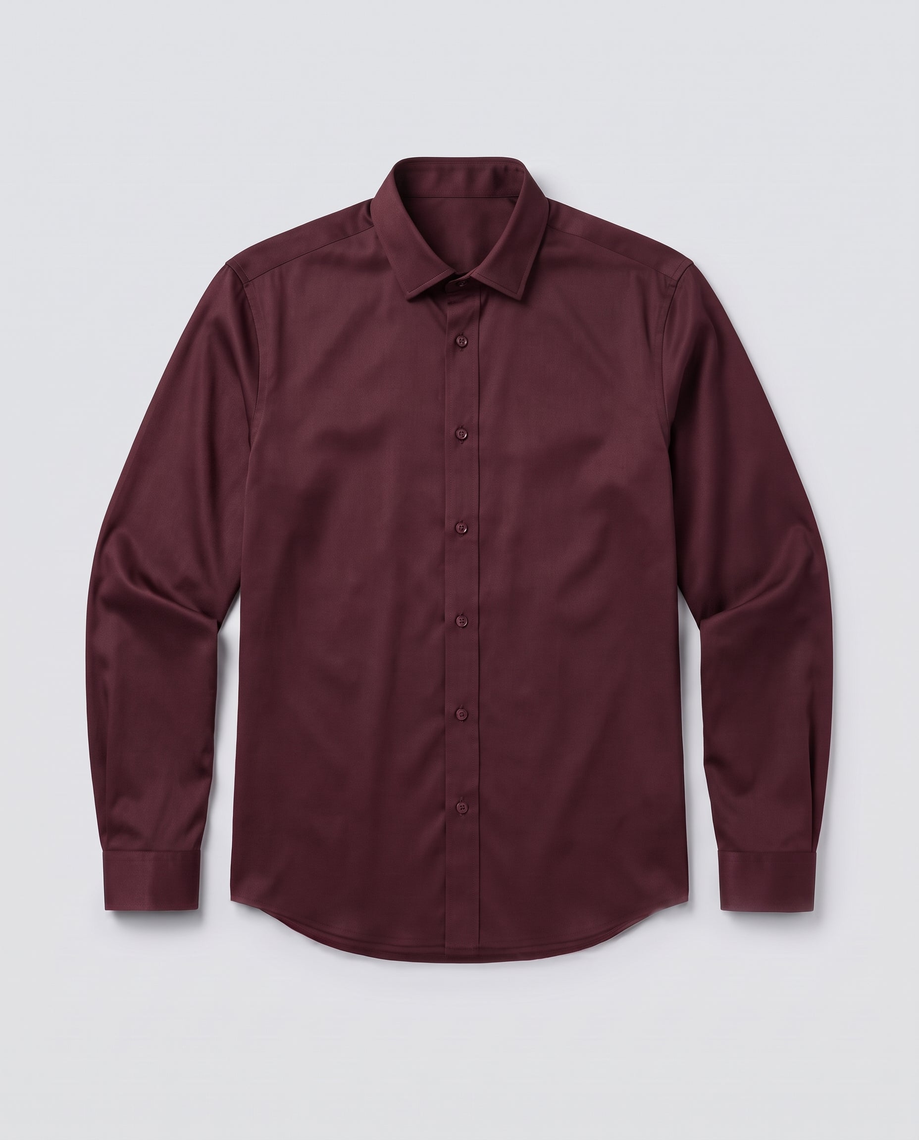 Maroon Non-Iron Bamboo Satin Shirt