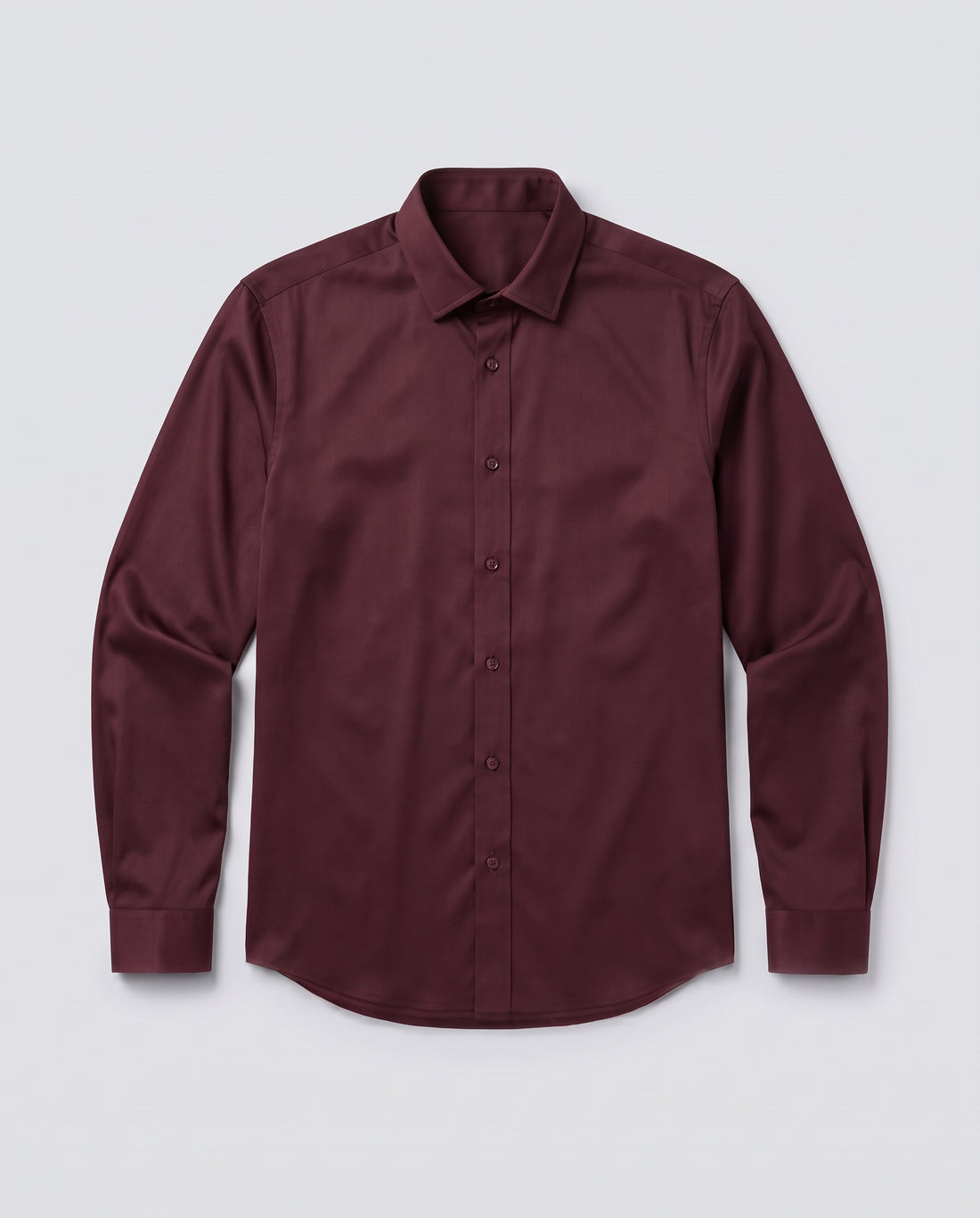 Maroon Non-Iron Bamboo Satin Shirt