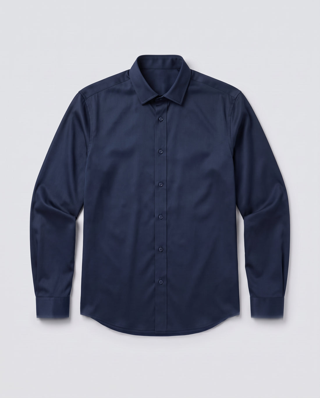 Navy Non-Iron Bamboo Satin Shirt
