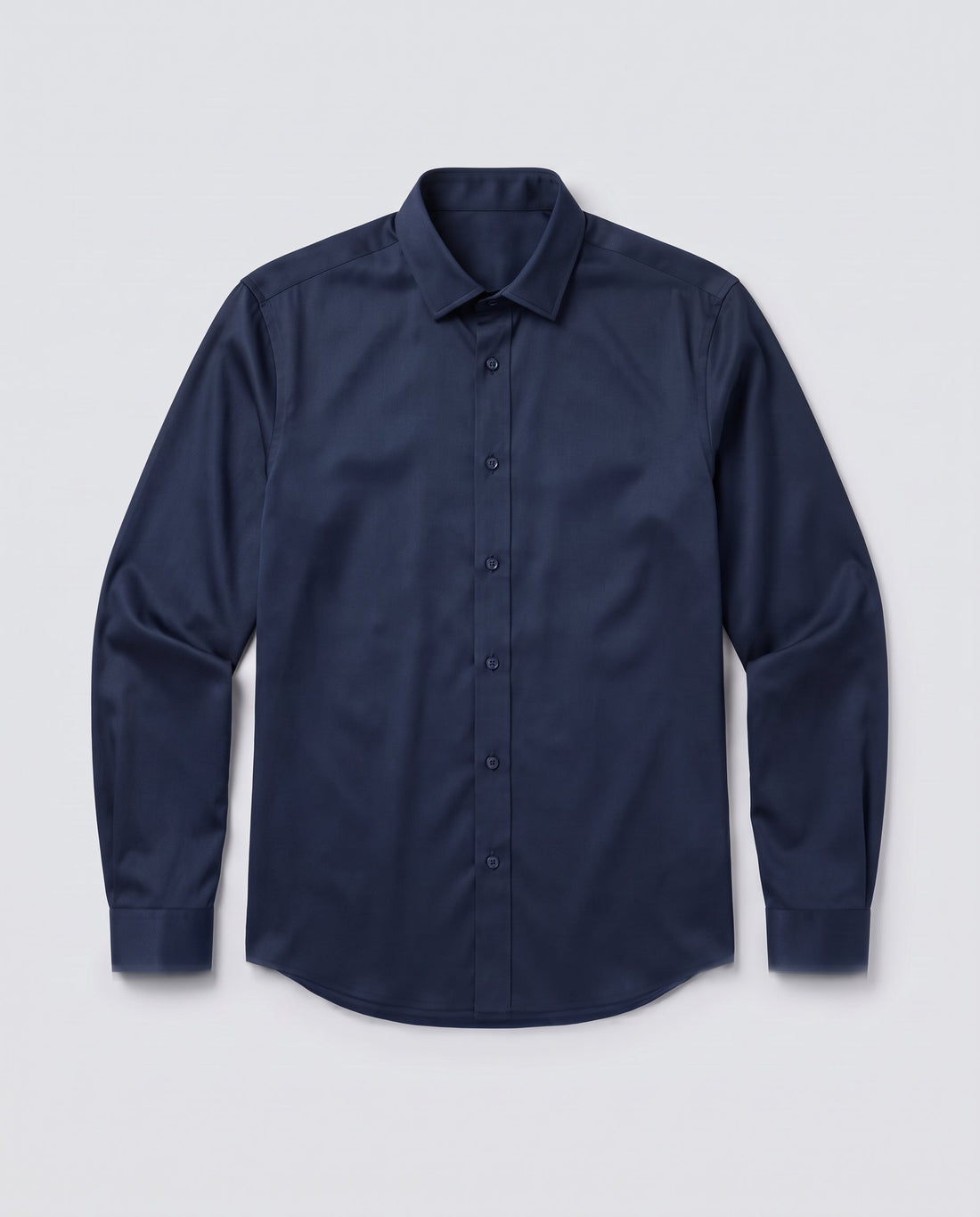 Navy Non-Iron Bamboo Satin Shirt