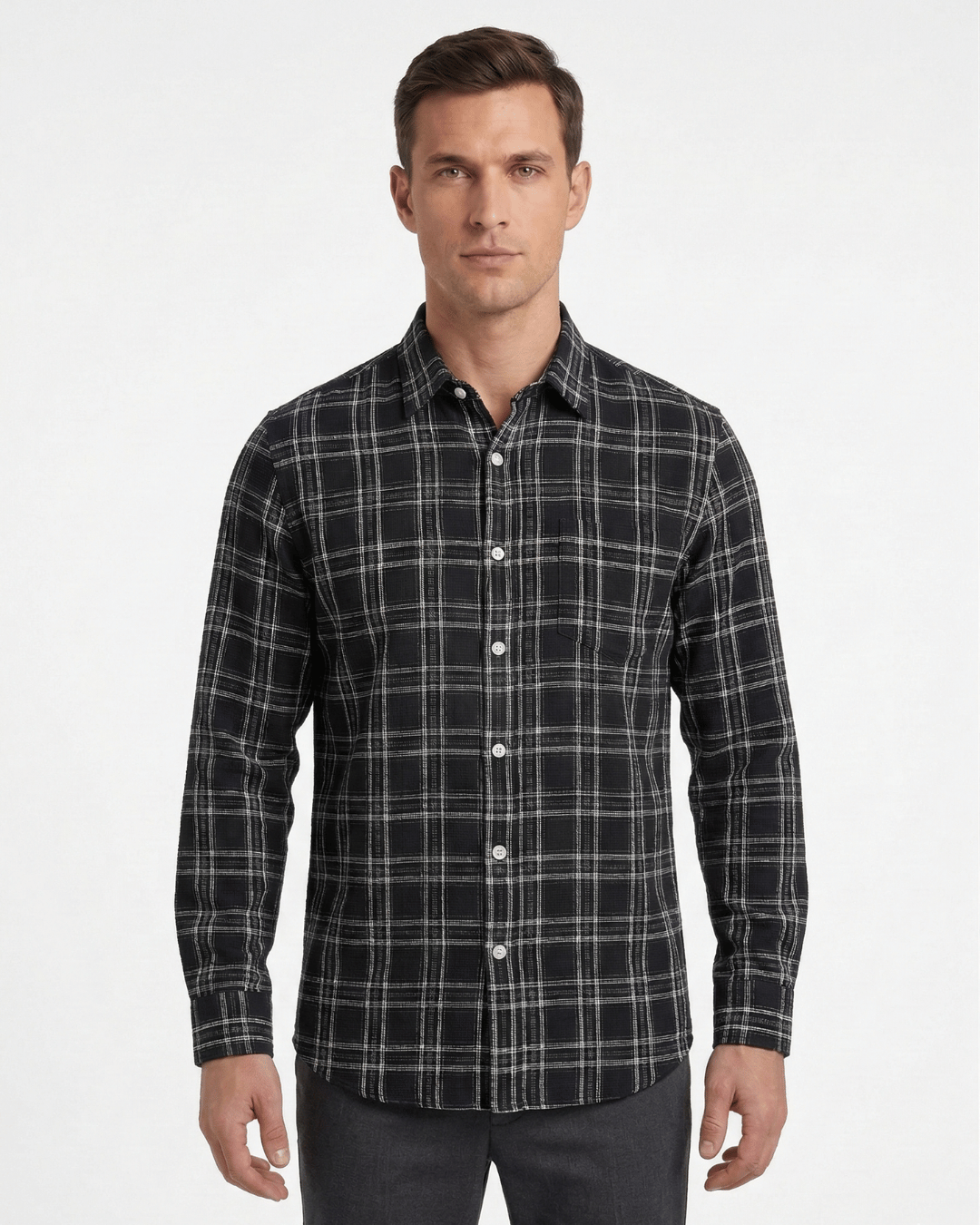 DOBBY CHECK LS SHIRT 4682
