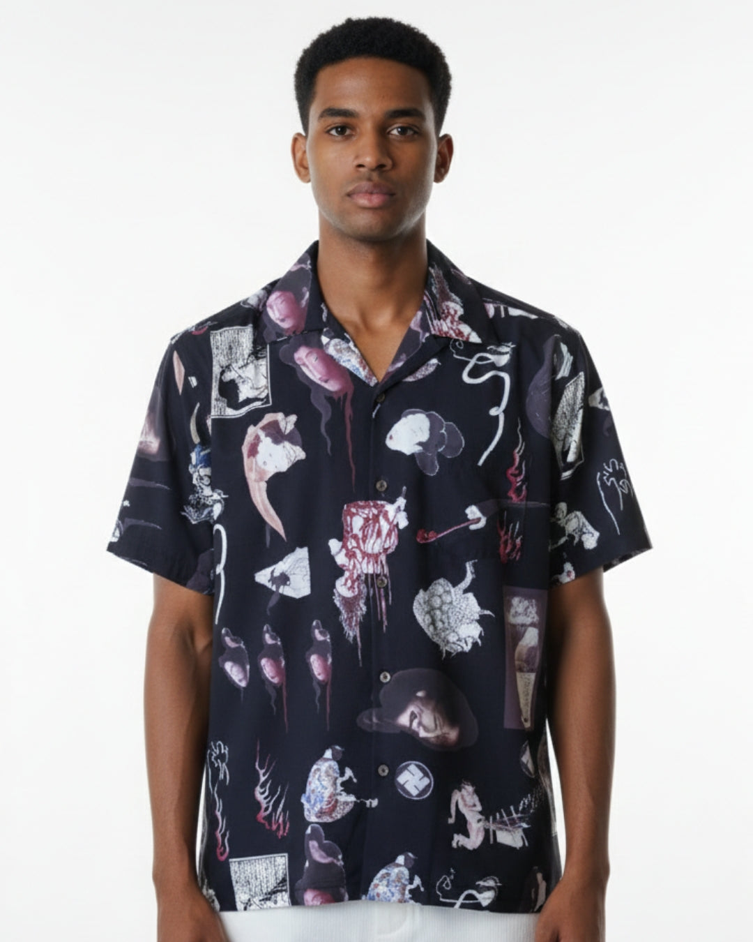 SATIN CAMP COLLAR SHIRT 112