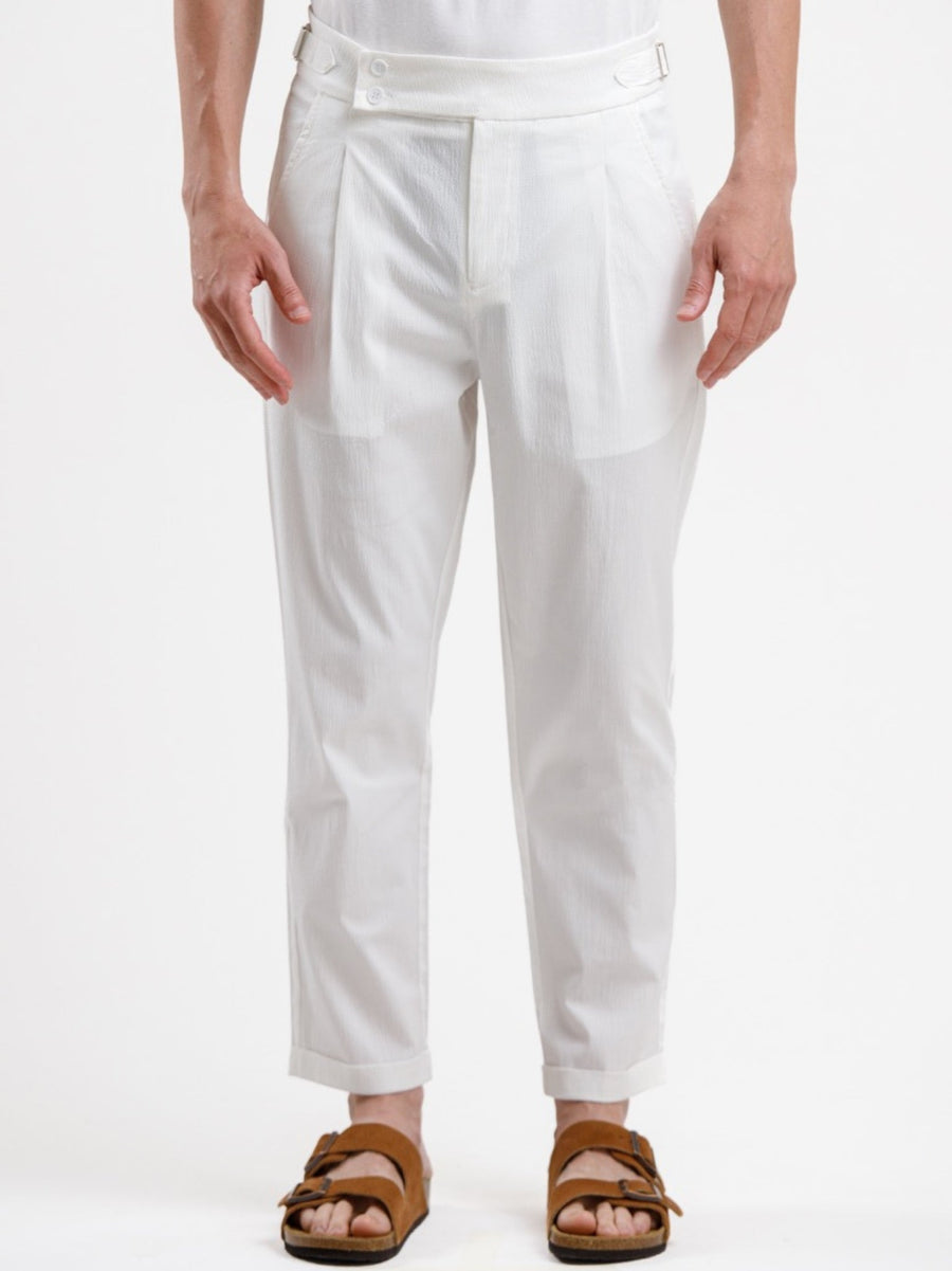 Seersucker Trouser - White