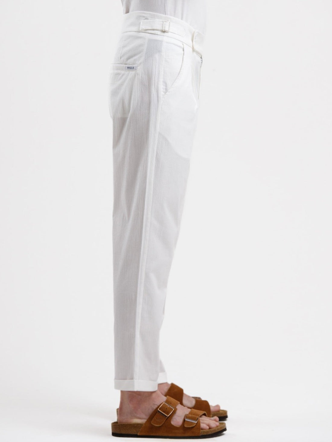 Seersucker Regular Fit Trousers - White