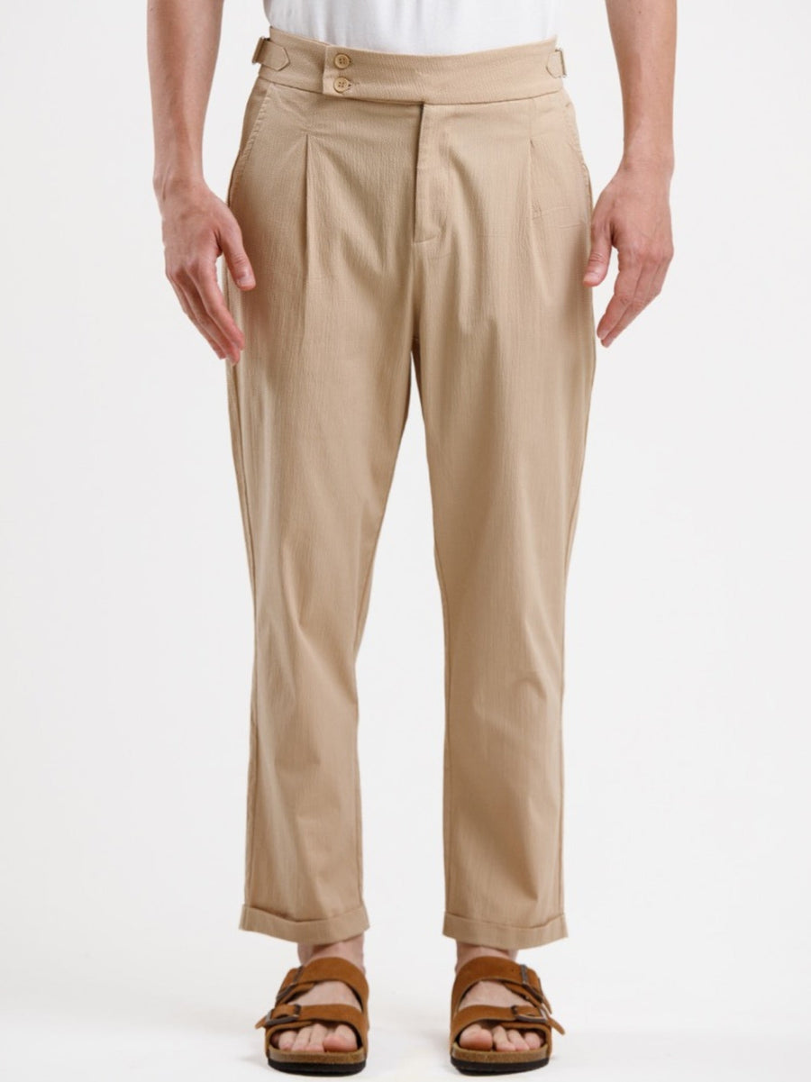 Seersucker Trouser - Khaki