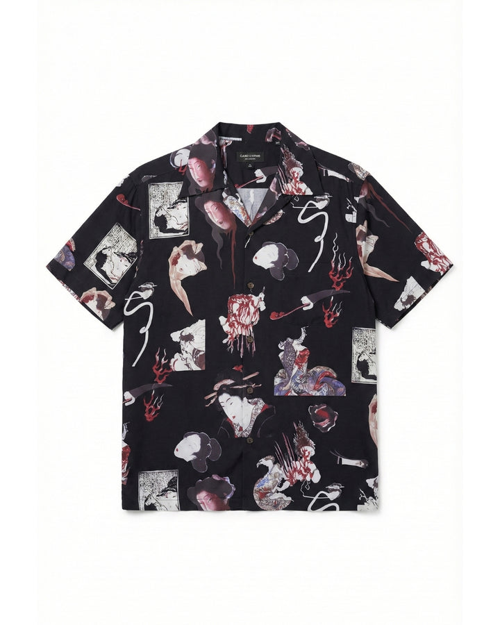 SATIN CAMP COLLAR SHIRT 112