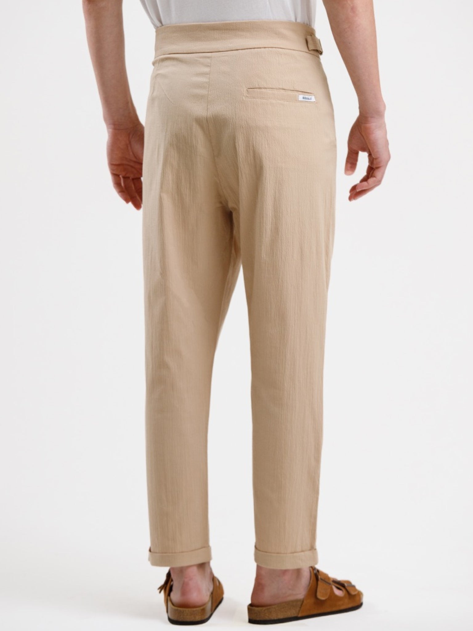 Seersucker Regular Fit Trousers - Khaki