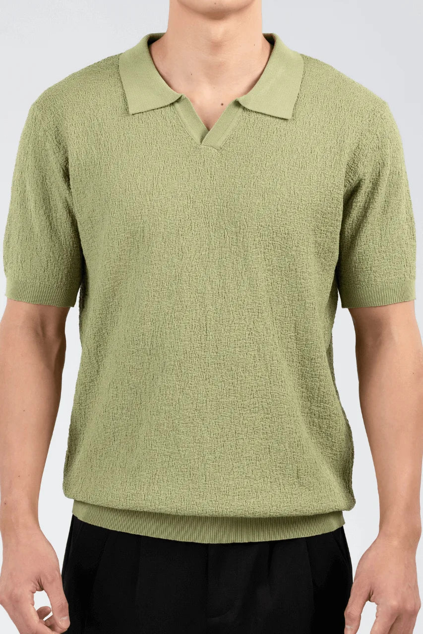 Textured Knit Polo
