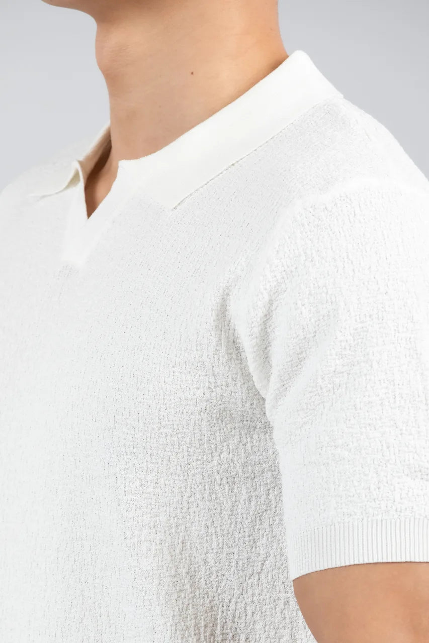 Textured Knit Polo