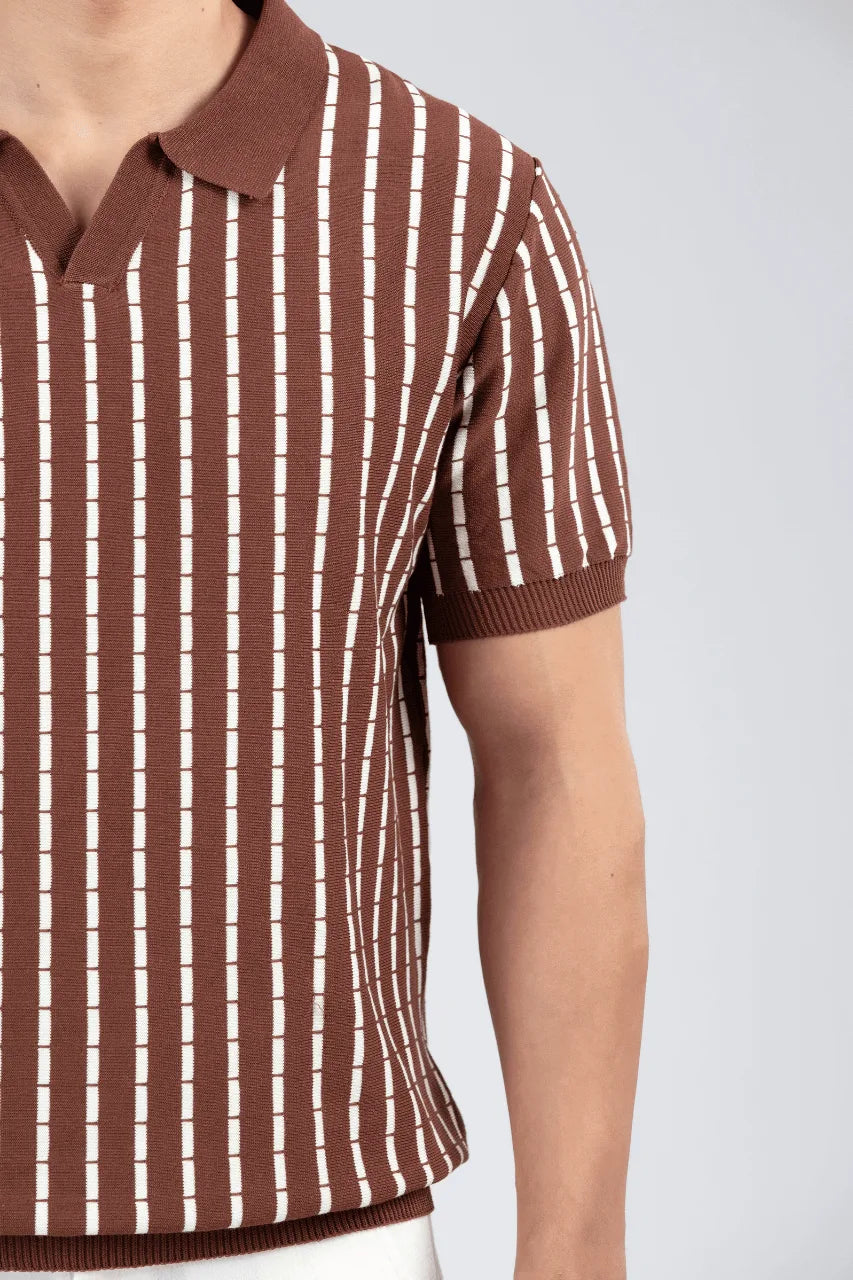 Striped Knit Polo
