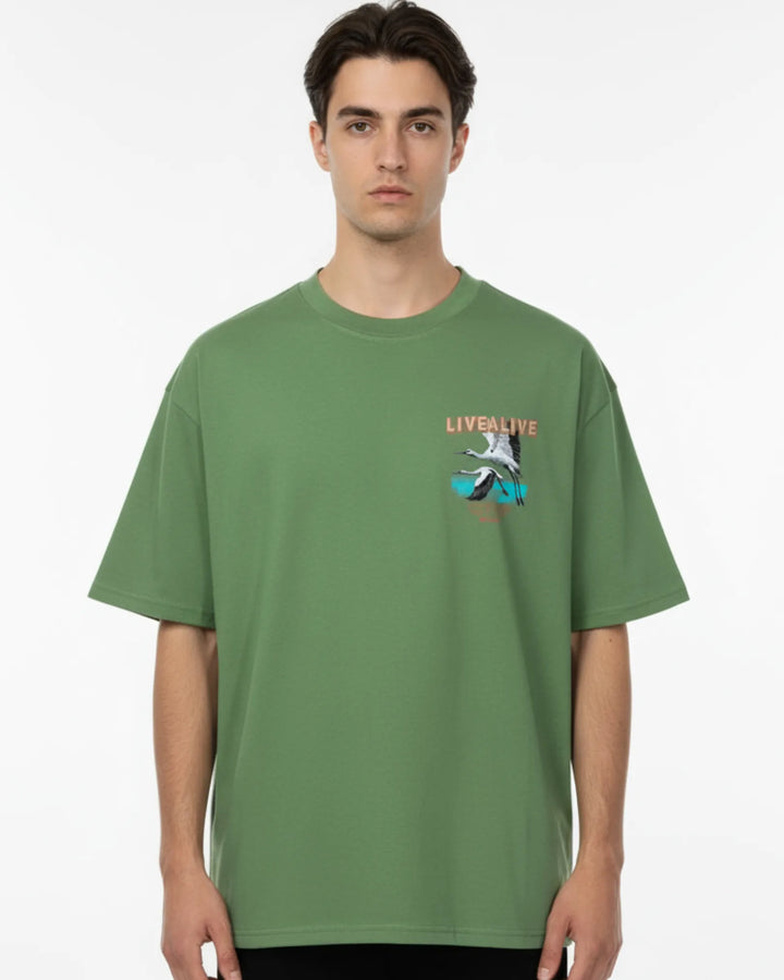 Oversized Graphic Tee - Green