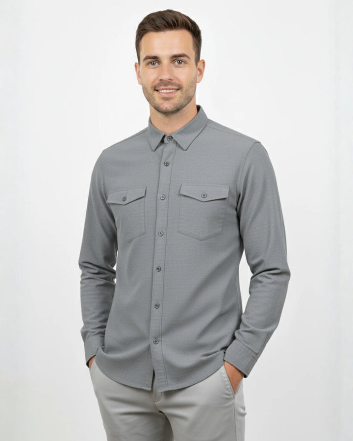 Melange Double Pocket Shirt