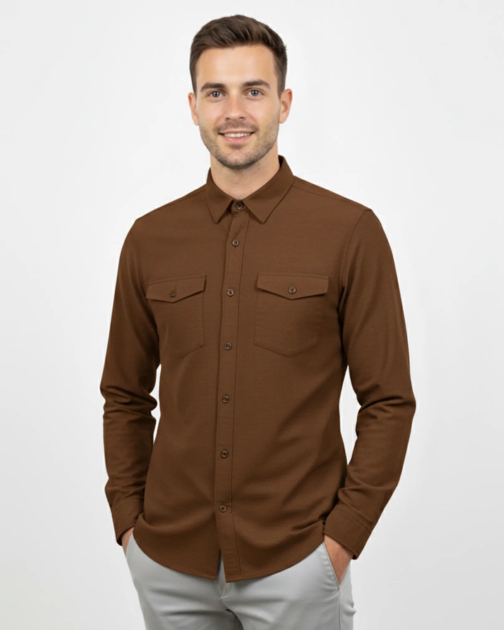 Melange Double Pocket Shirt