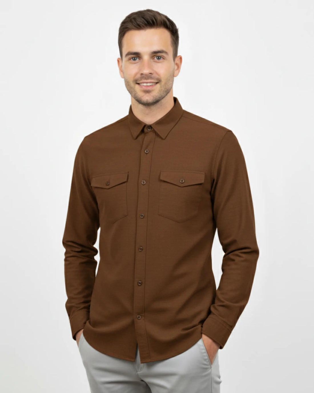 Melange Double Pocket Shirt