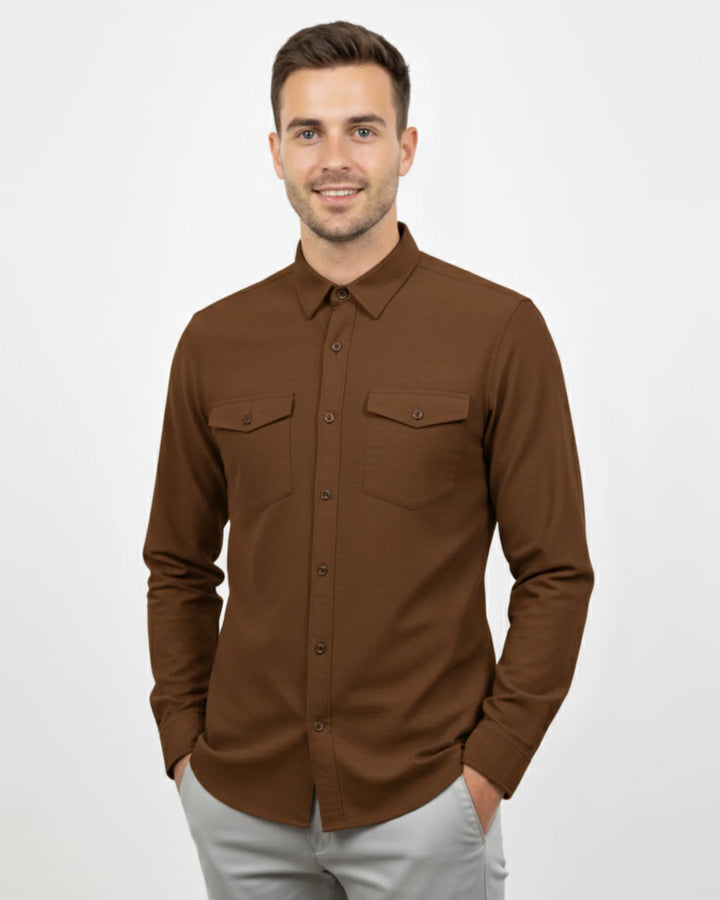 Melange Double Pocket Shirt