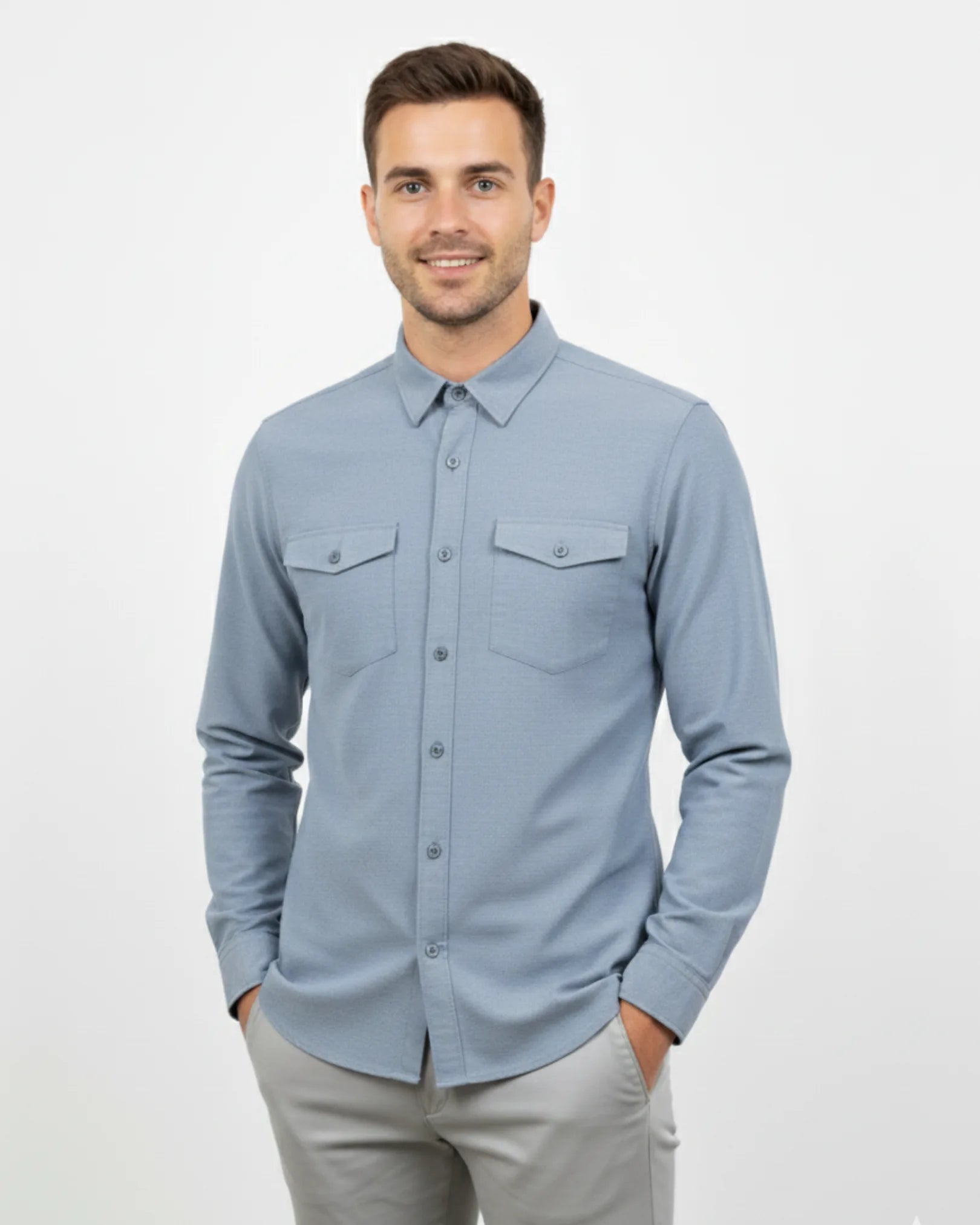Melange Double Pocket Shirt