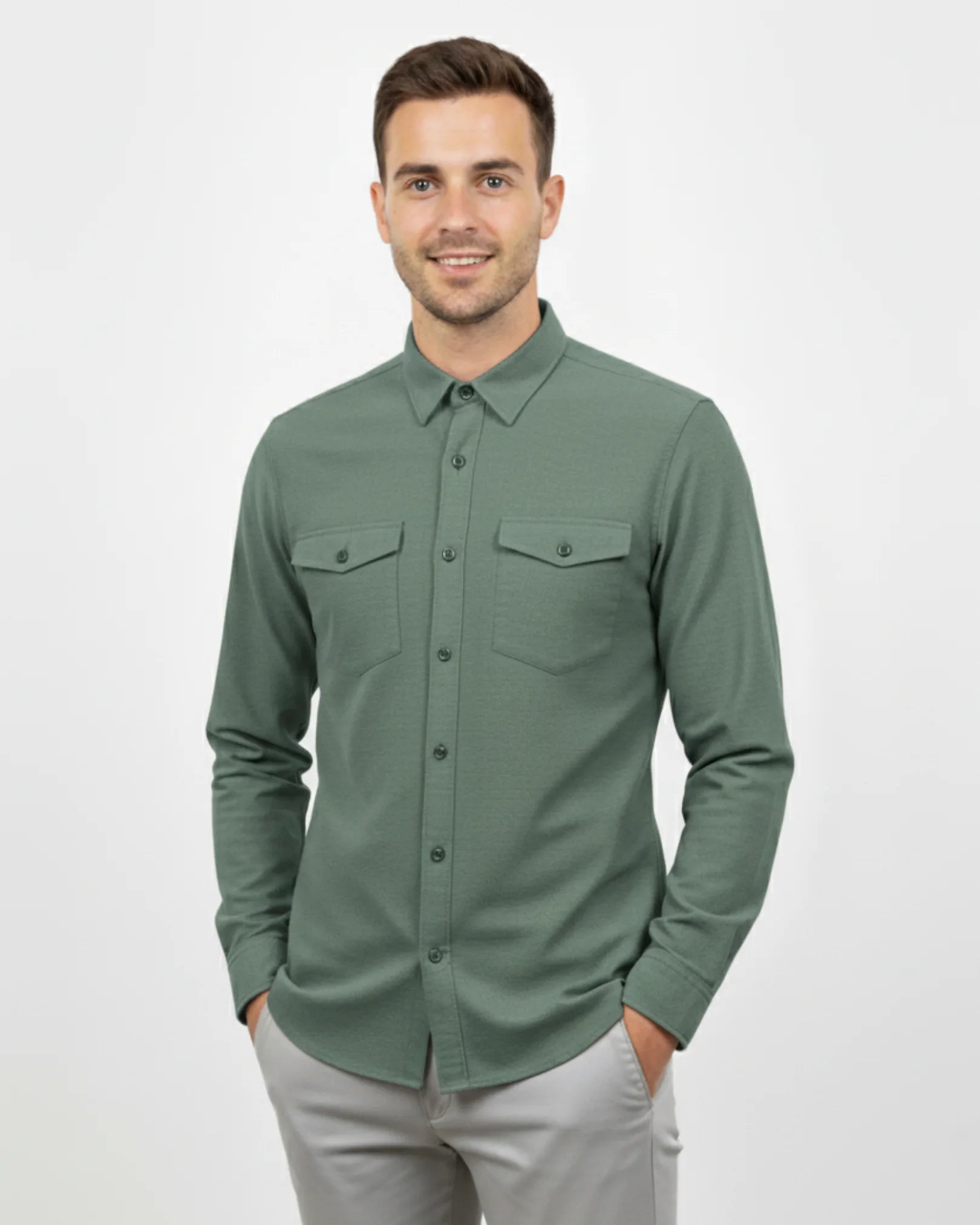 Melange Double Pocket Shirt