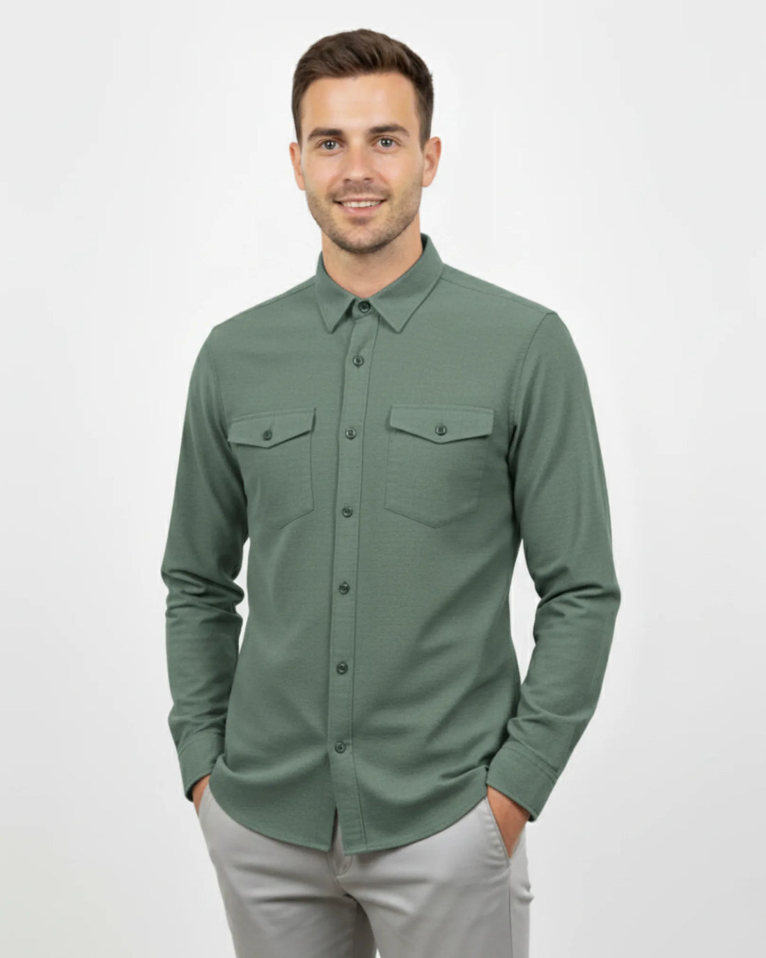 Melange Double Pocket Shirt