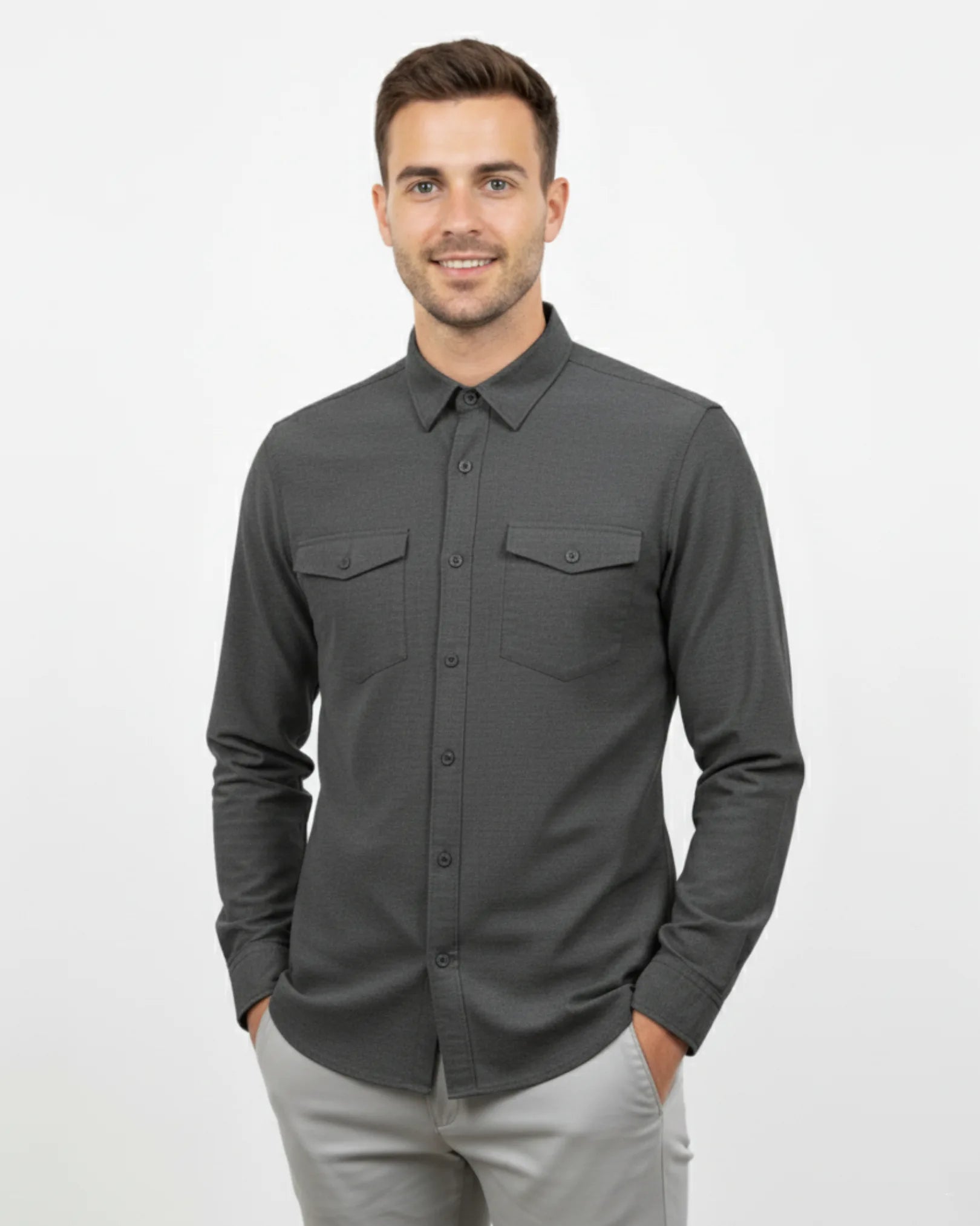 Melange Double Pocket Shirt