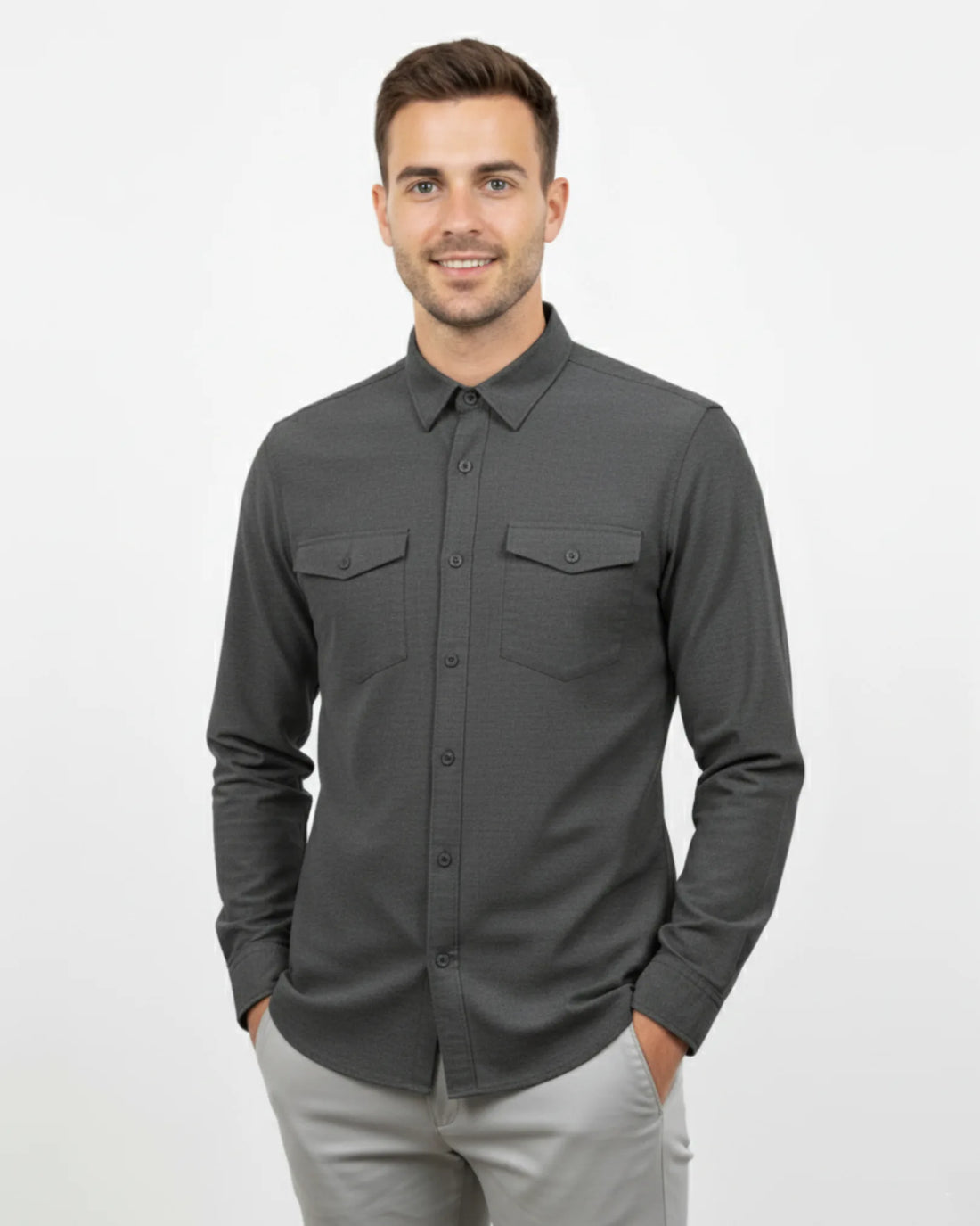 Melange Double Pocket Shirt