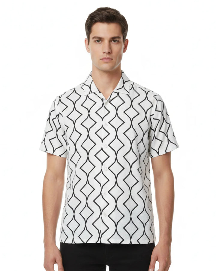 Digital Print Shirt - Black &amp; White