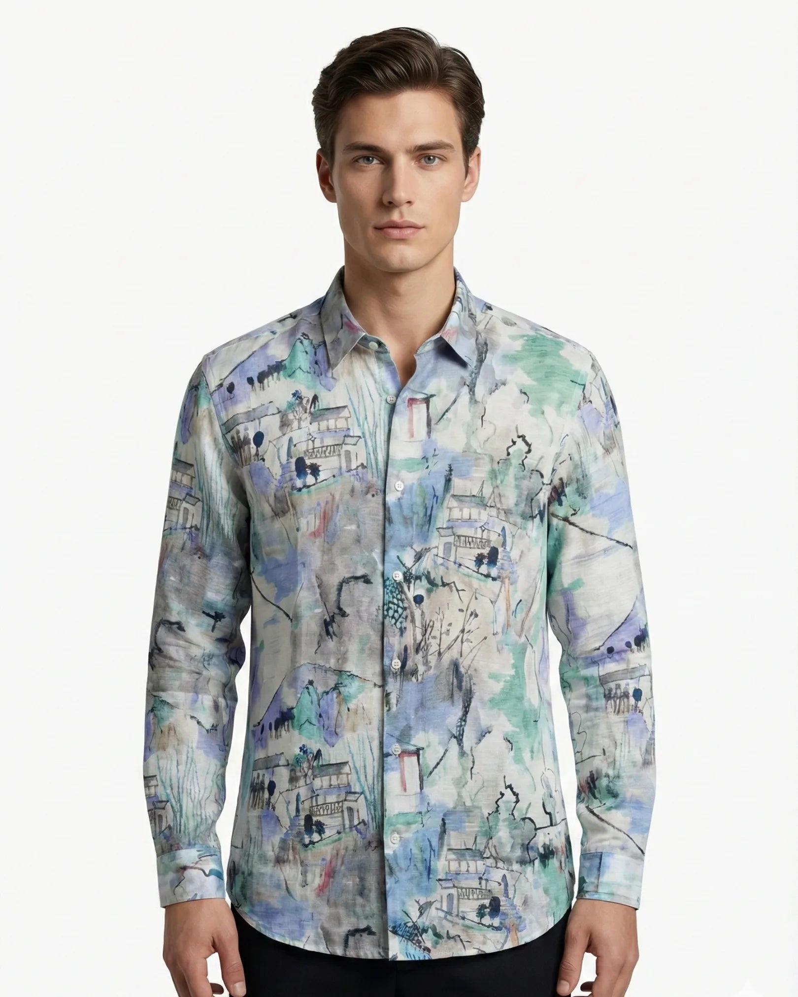 Digital Print Long Sleeve Shirt