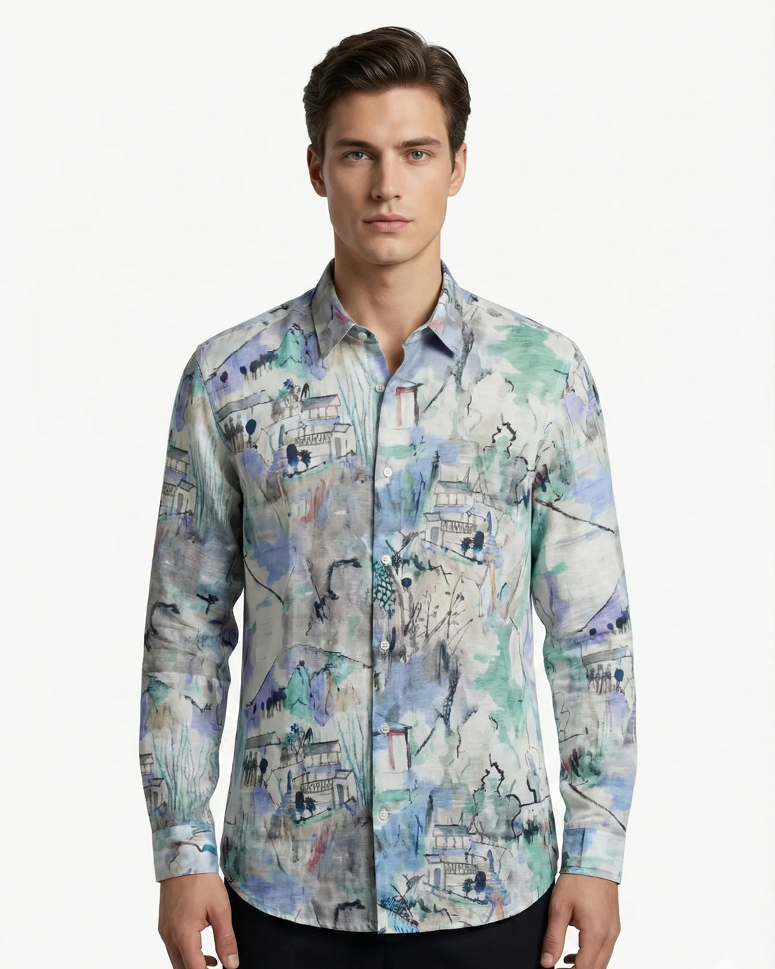 Digital Print Long Sleeve Shirt
