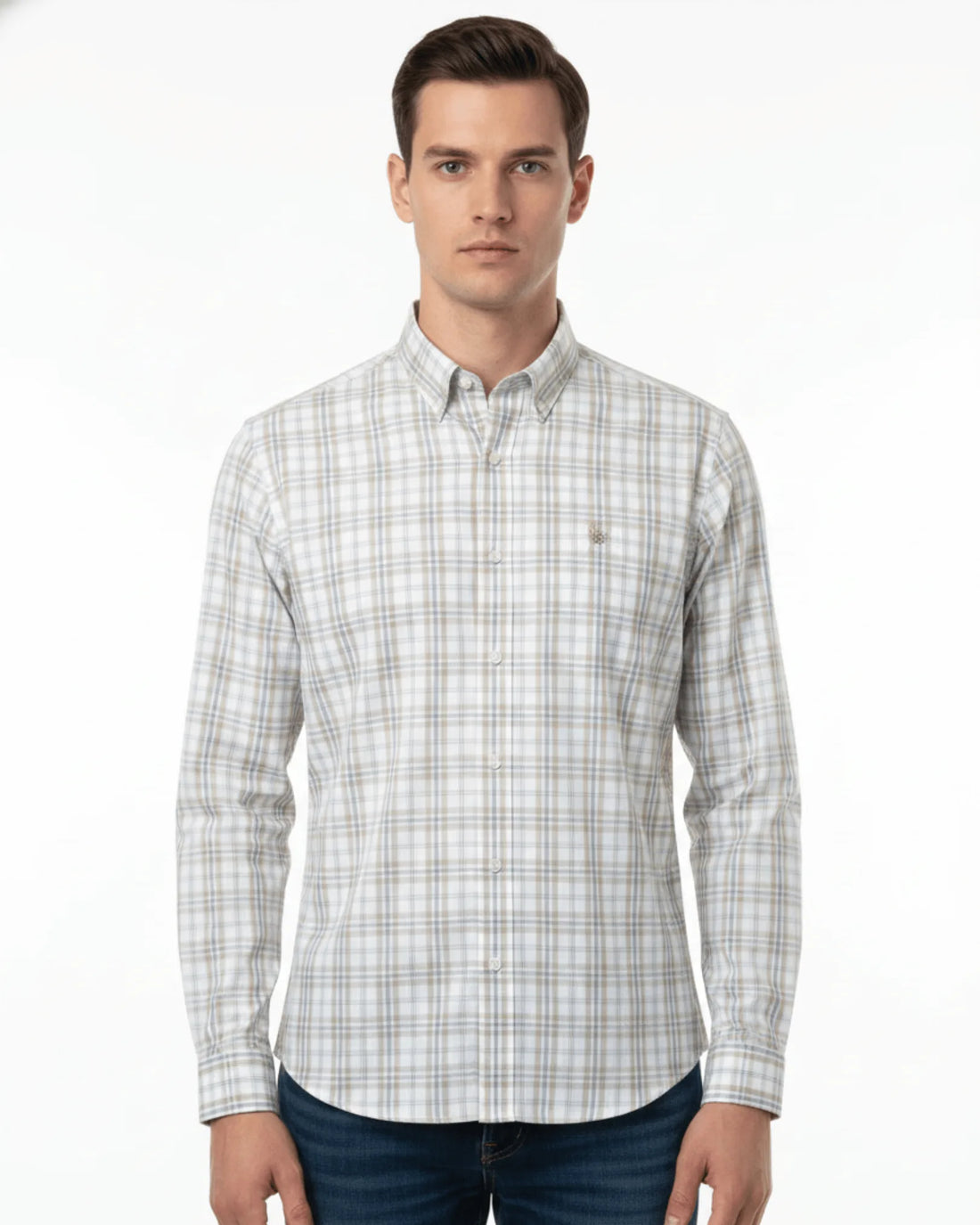 Cotton Check Long Sleeve Shirt